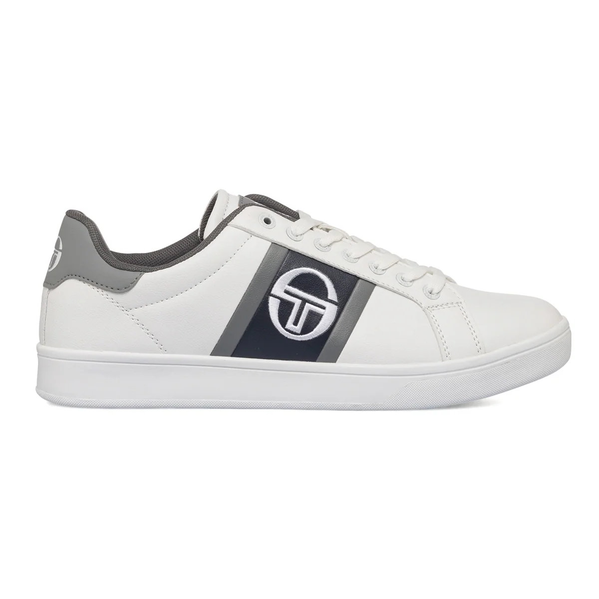 Sneakers bianche da uomo con logo ricamato Sergio Tacchini Nizza Flag LTX