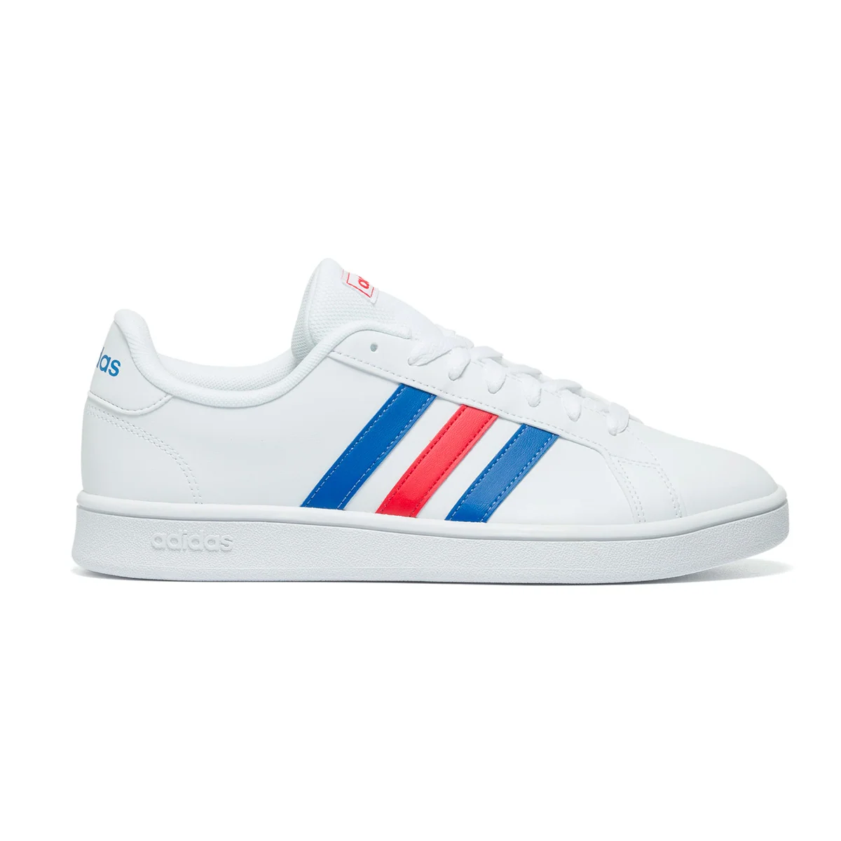 Sneakers bianche da uomo con strisce a contrasto adidas Grand Court Base