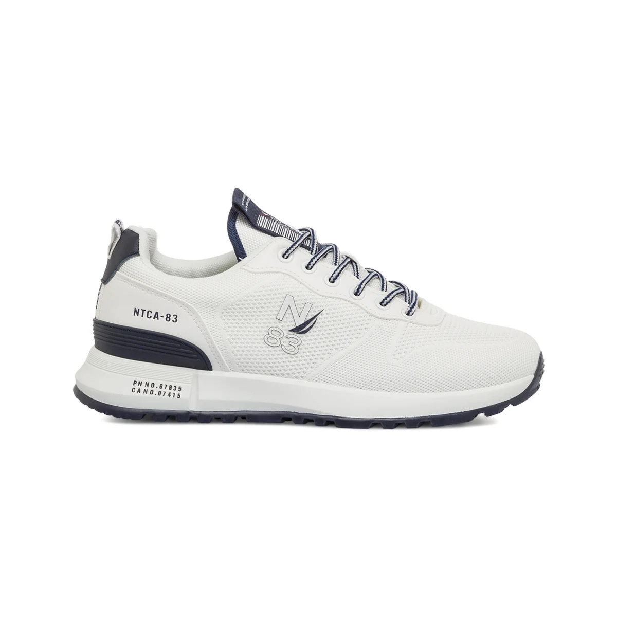 Sneakers bianche da uomo in tessuto mesh con logo laterale Nautica Flash