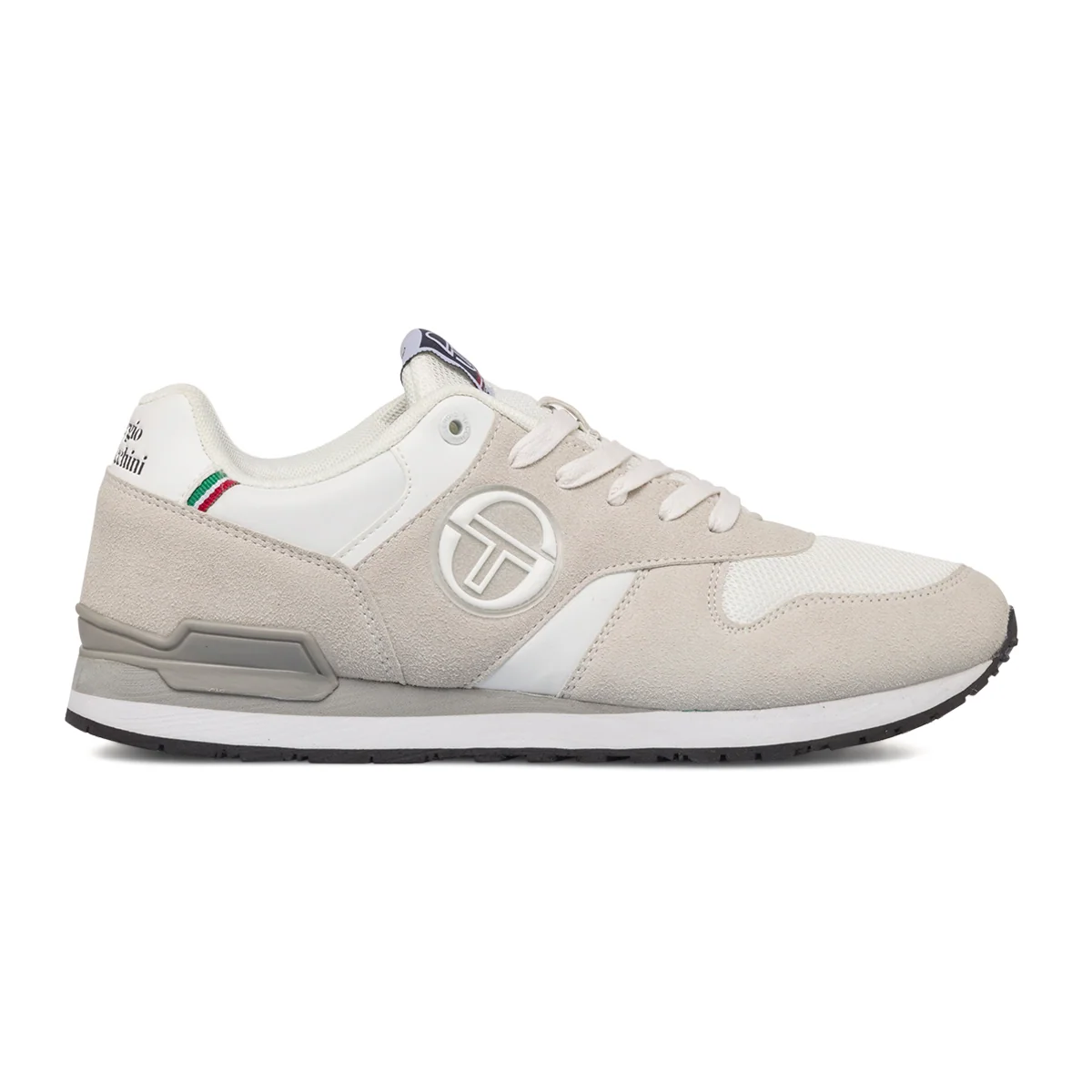 Sneakers bianche e beige da uomo con logo laterale Sergio Tacchini Thunder Active