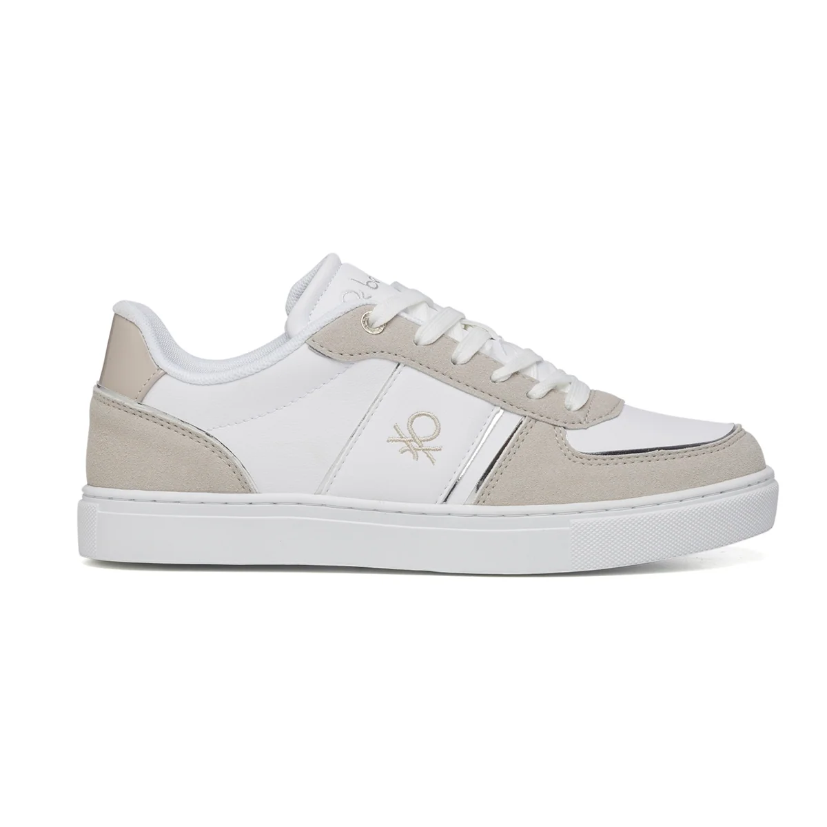 Sneakers bianche e grigie con logo laterale Benetton Ramble Pastel Colors Mix