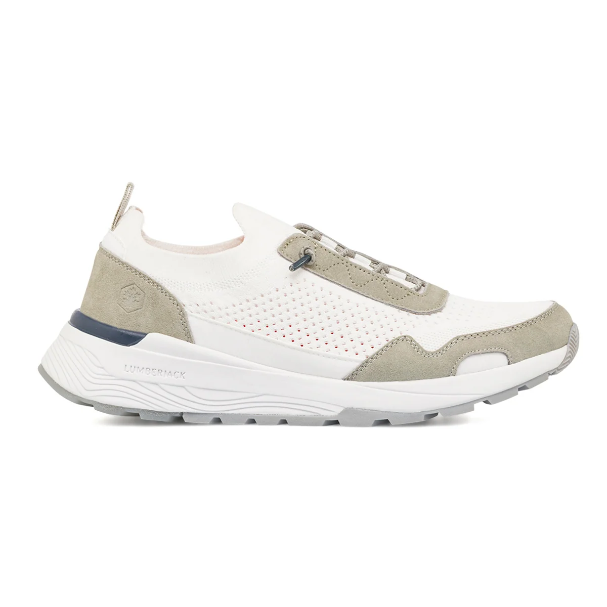 Sneakers bianche e grigie da Uomo con lacci elastici Lumberjack