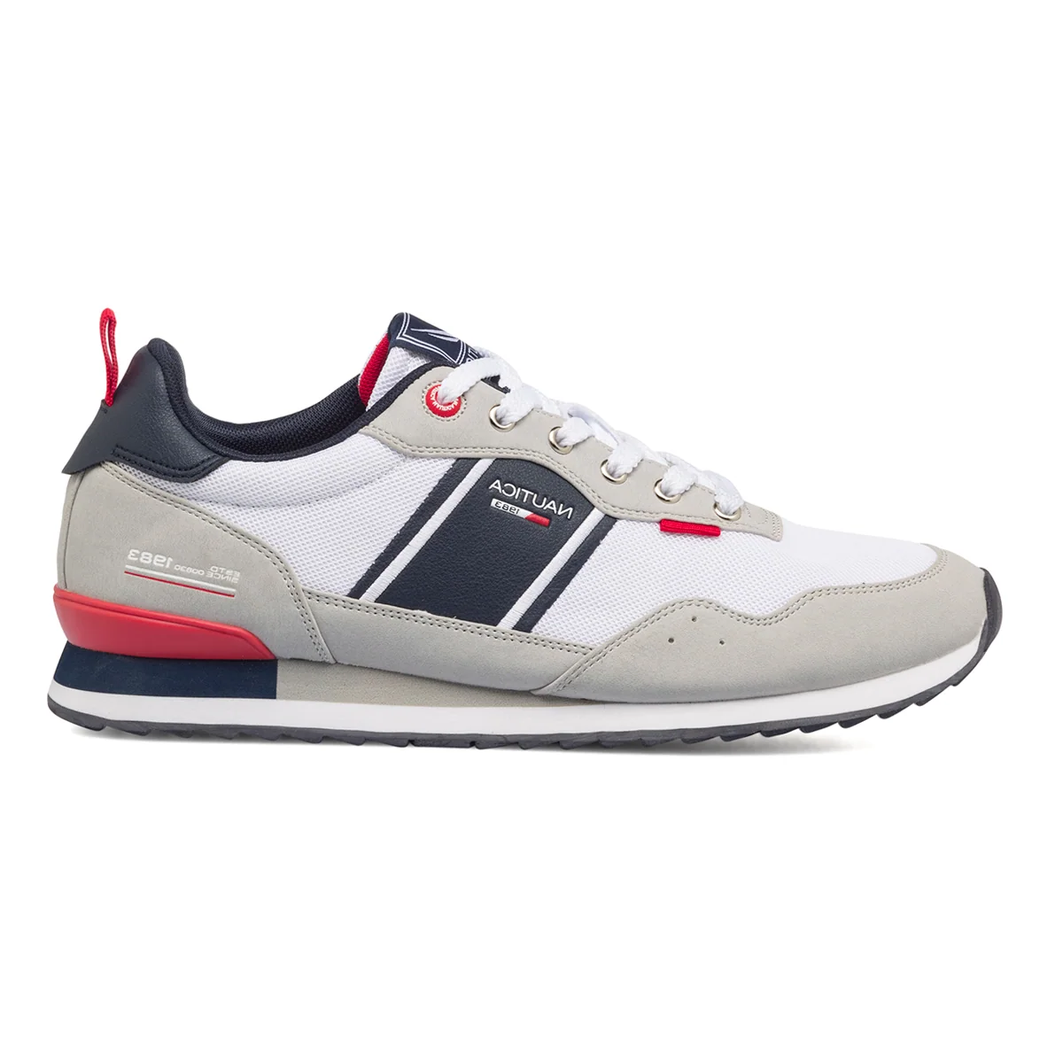 Sneakers bianche e grigie da uomo con logo laterale Nautica Kuga 2.0
