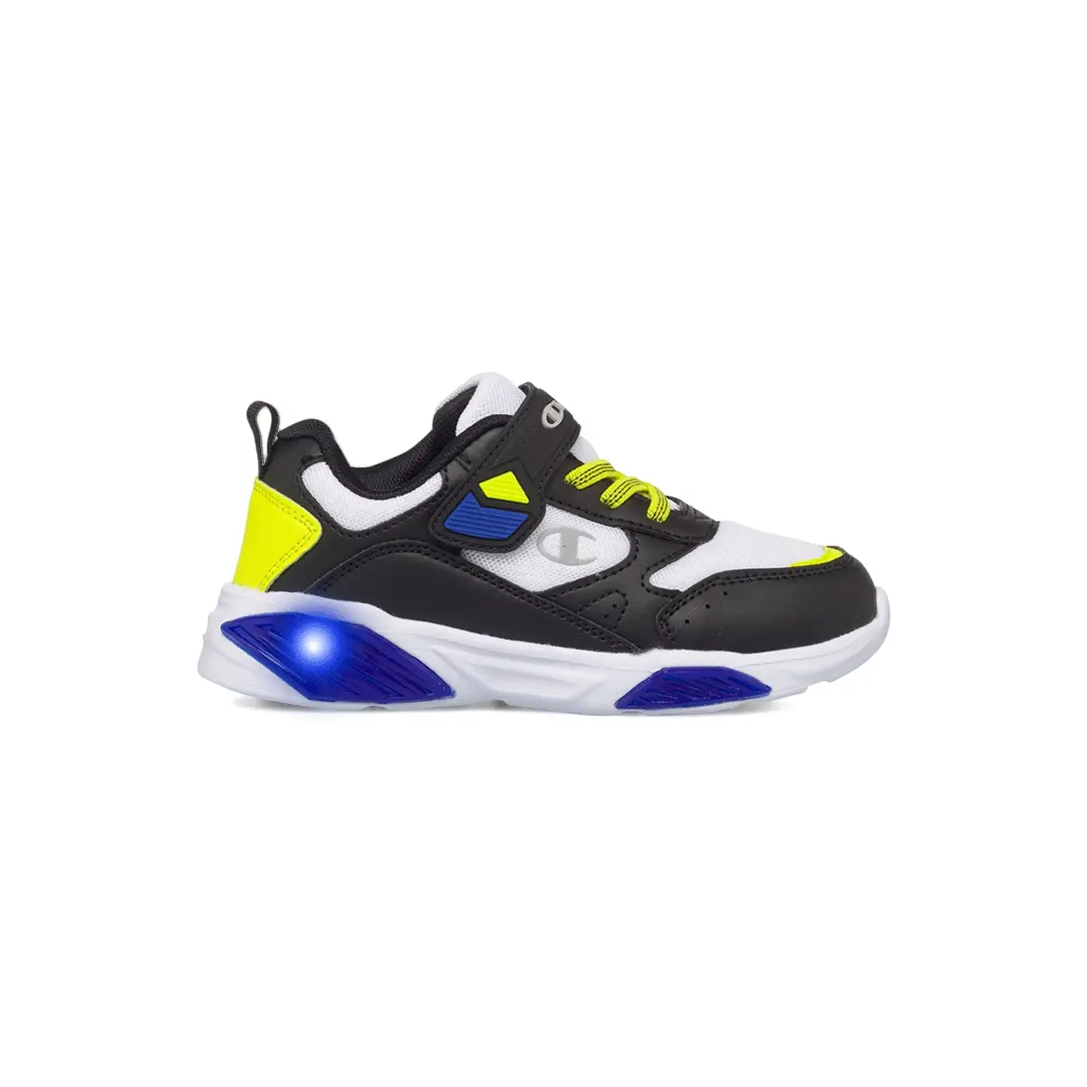 Sneakers bianche e nere da bambino con luci nella suola Champion Wave Td