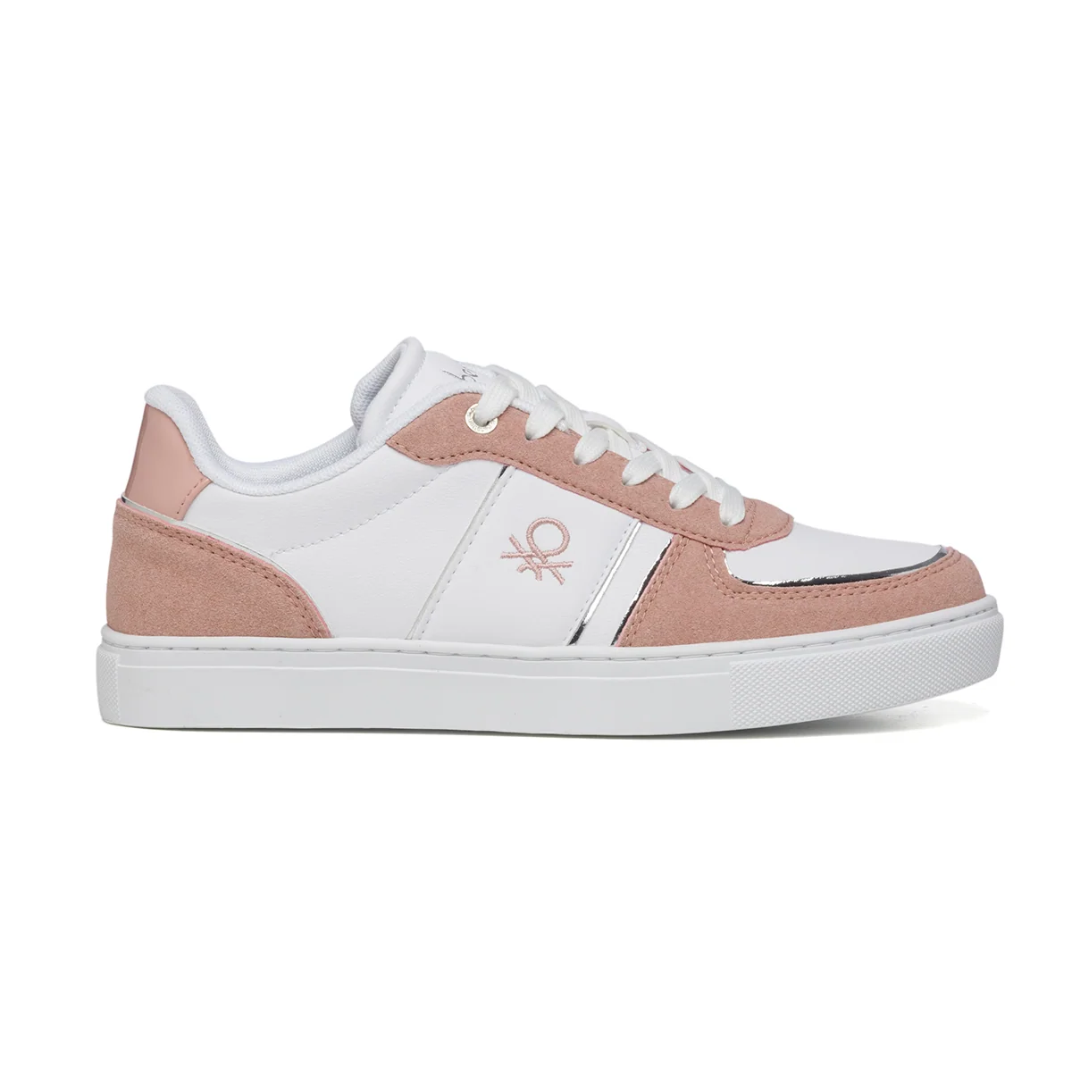 Sneakers bianche e rosa con logo laterale Benetton Ramble Pastel Colors Mix