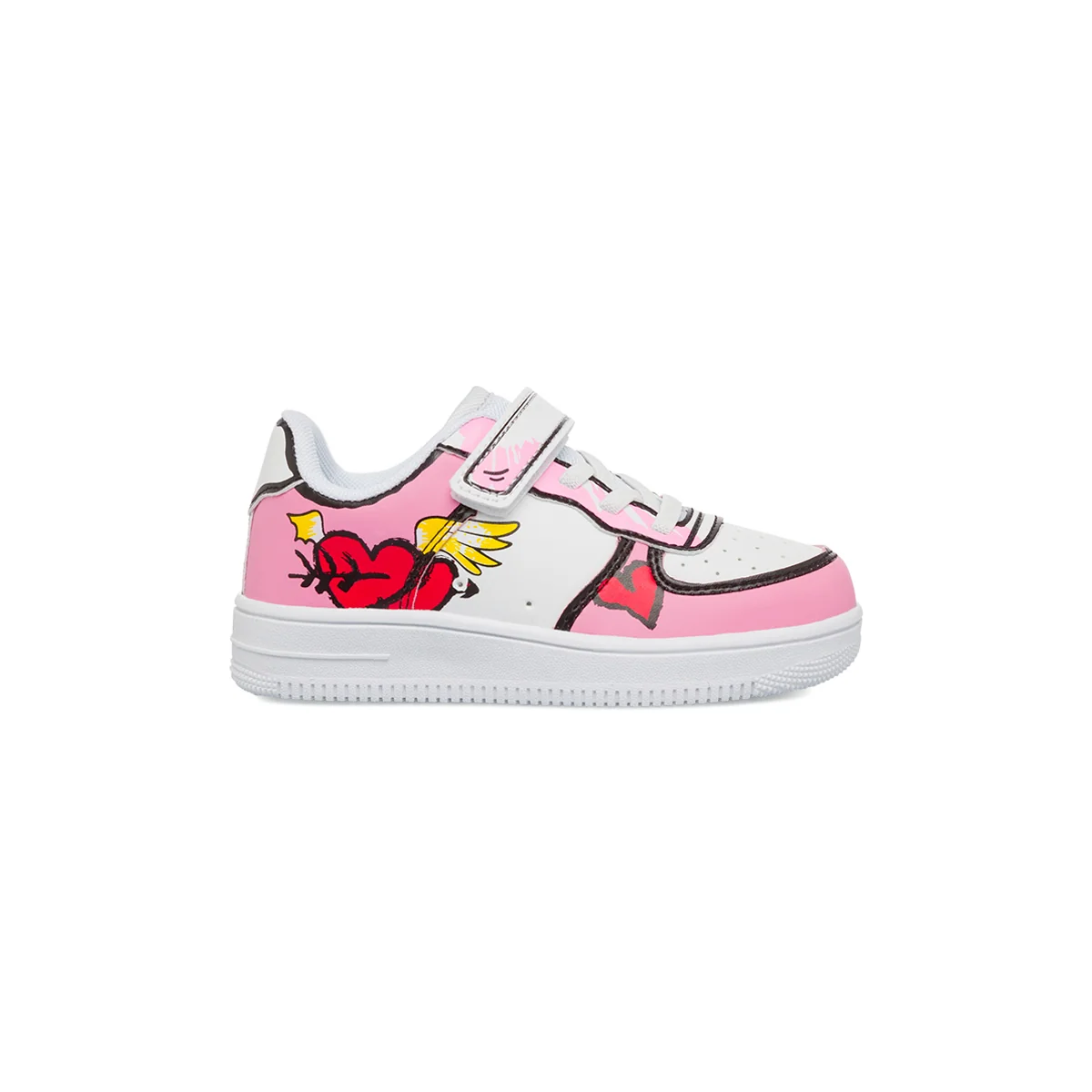 Sneakers bianche e rosa con stampa da bambina 10 Baci