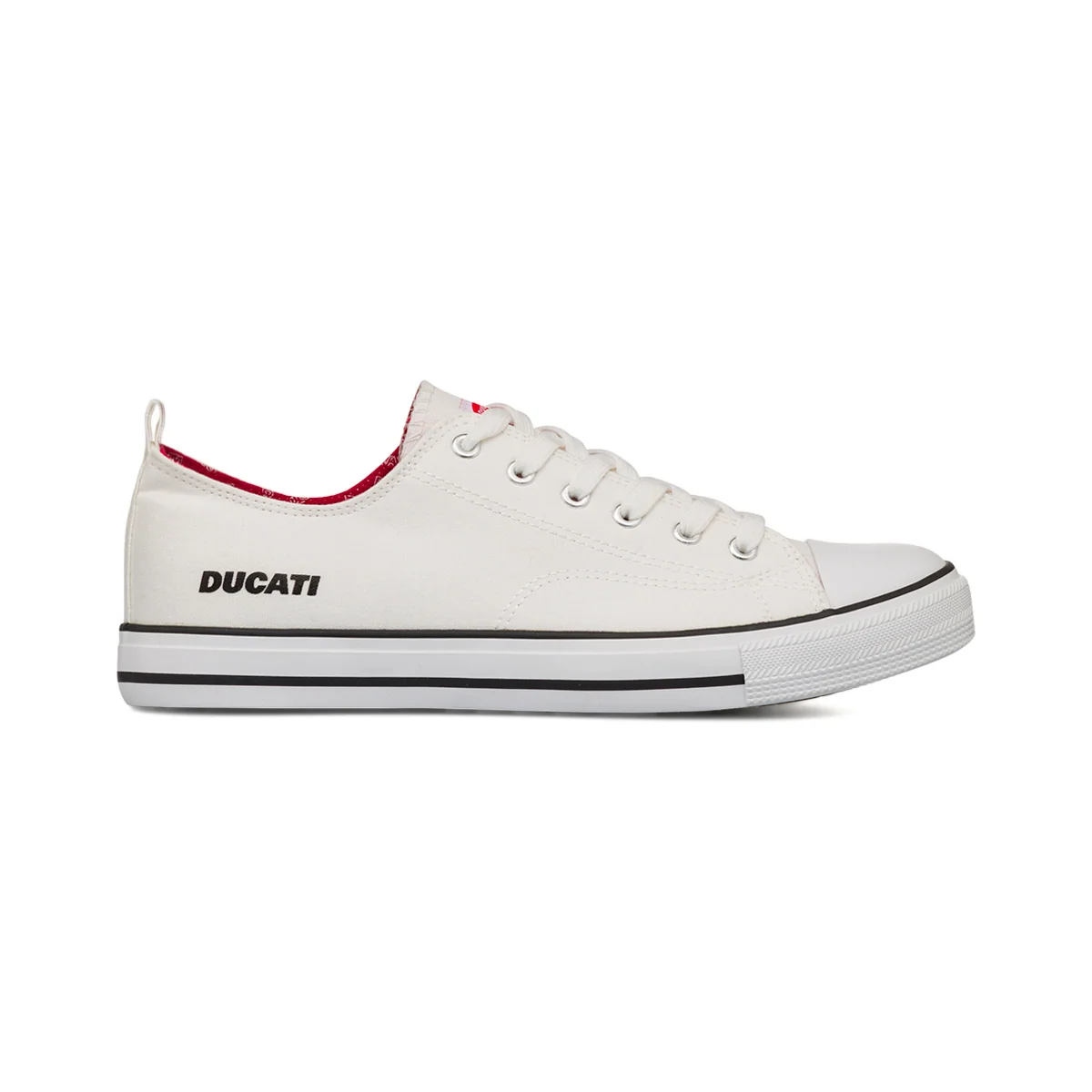 Sneakers bianche in tessuto da Uomo con logo Ducati