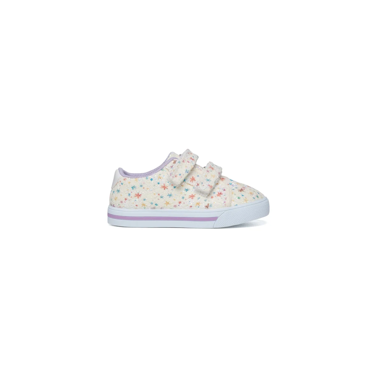 Sneakers bianche in tessuto effetto glitterato Chicco Fiorenza
