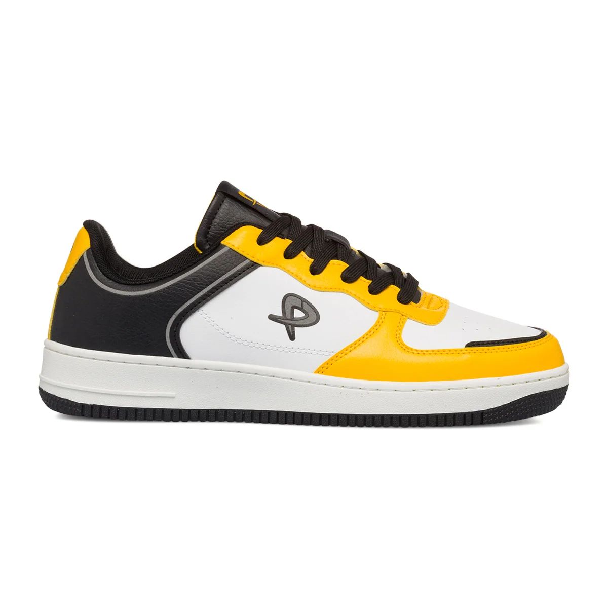 Sneakers bianche, nere e gialle da uomo P Go