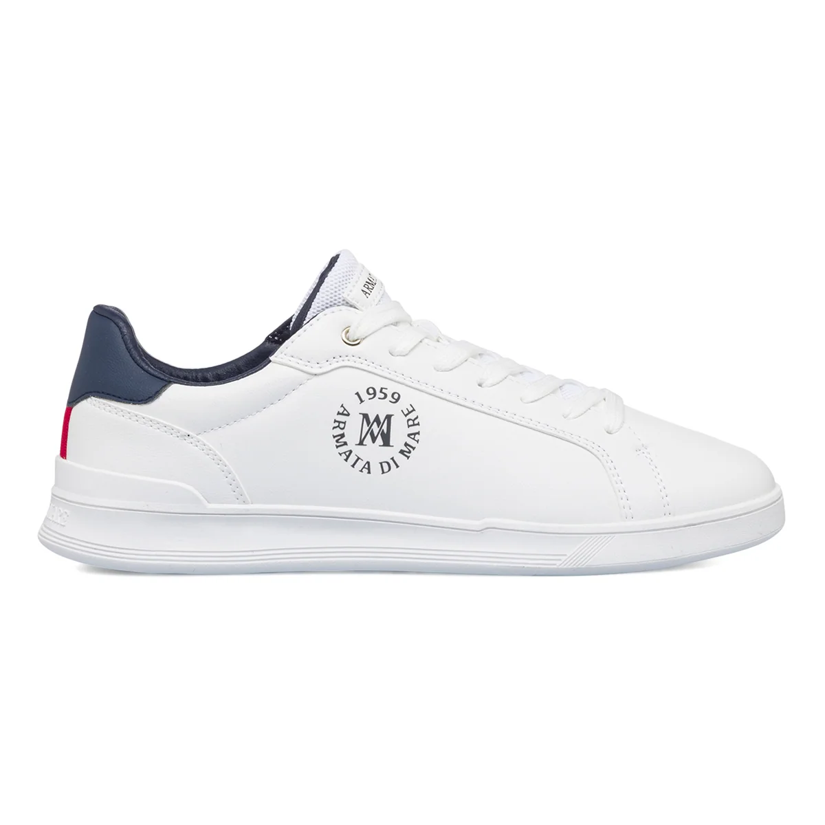 Sneakers bianche off-white da uomo con logo laterale Armata di Mare