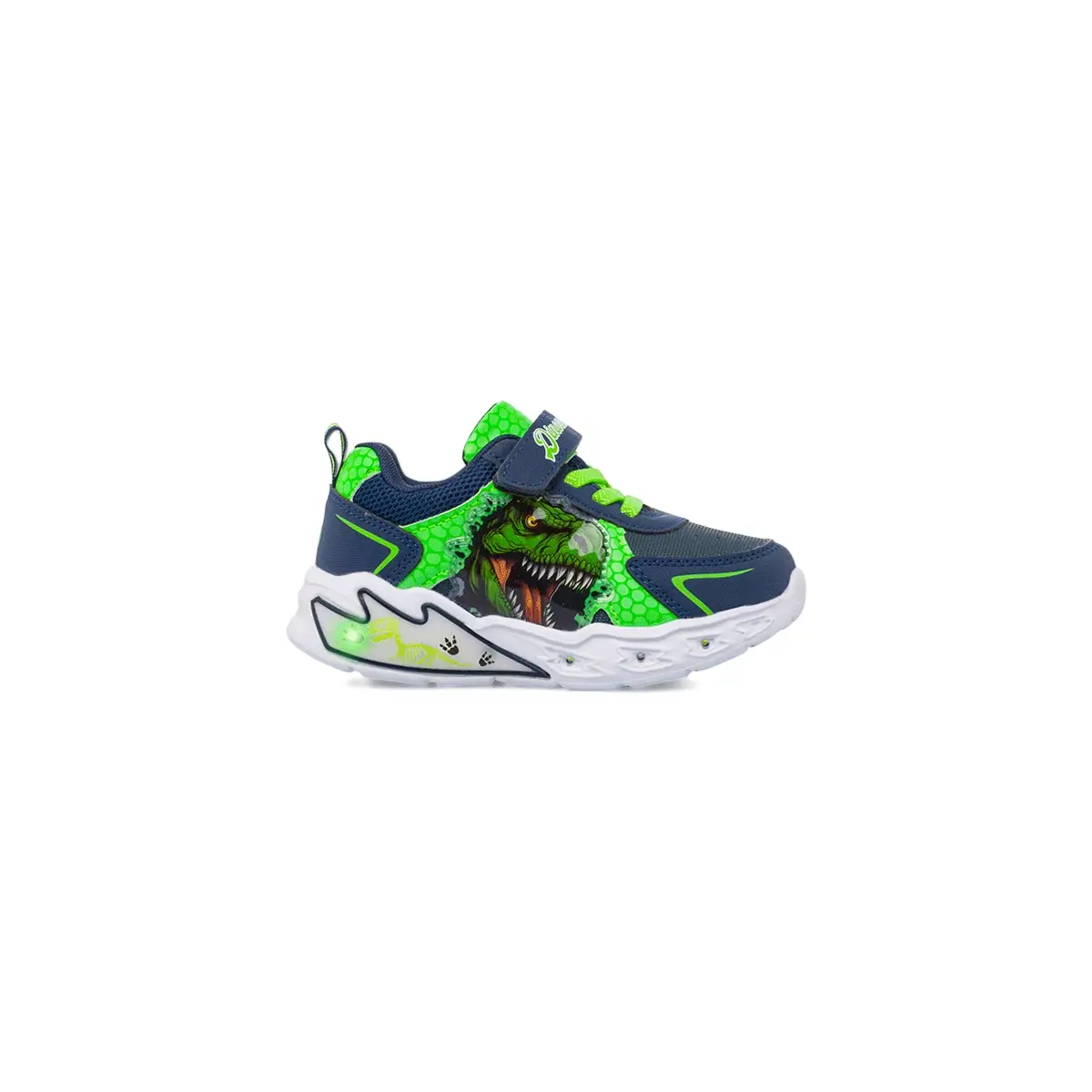 Sneakers blu con Luci e strappo da Bambino Dinosauri