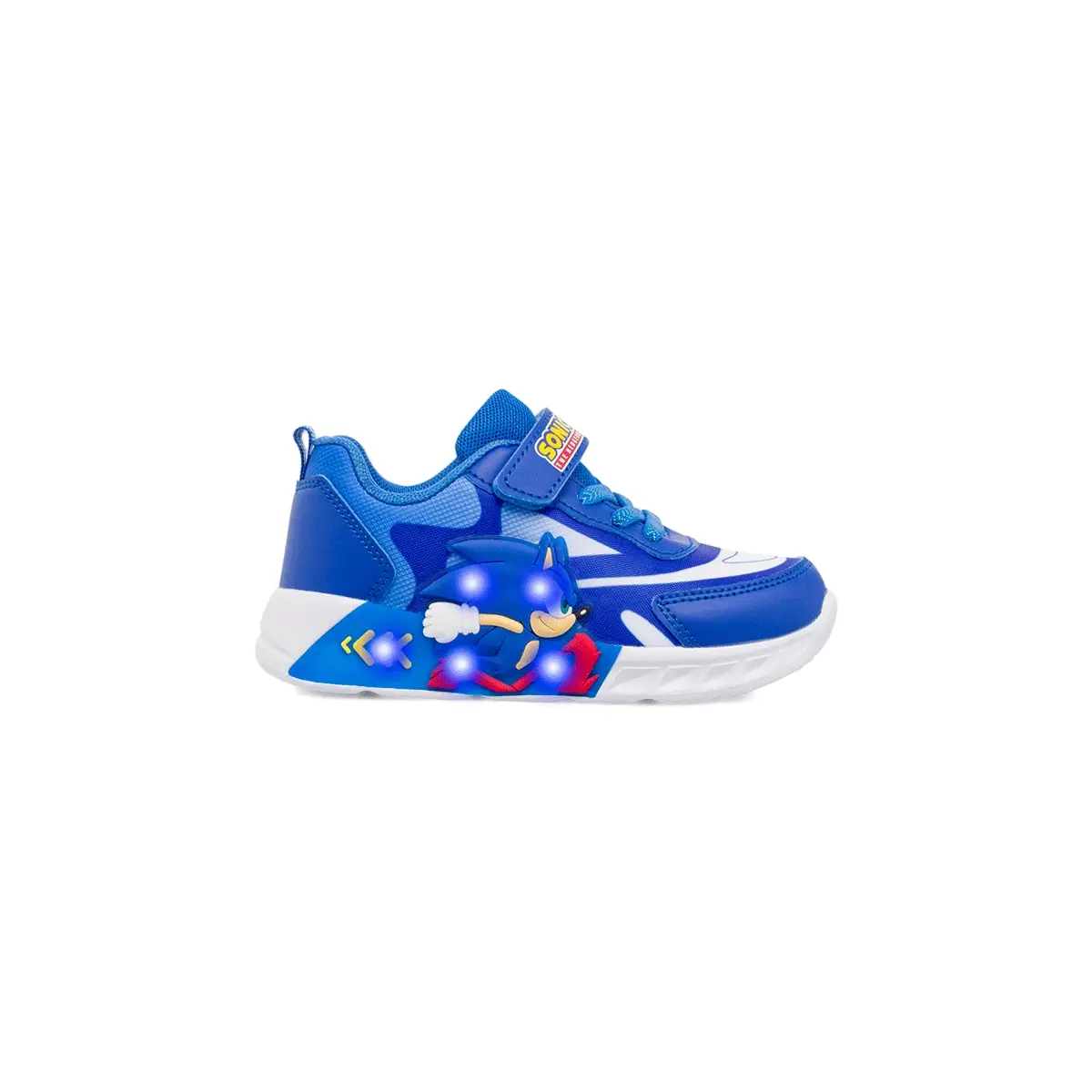 Sneakers blu da Bambino con luci e chiusura a strappo Sonic