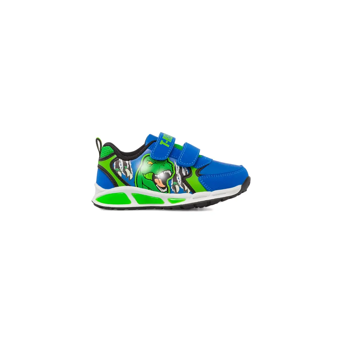 Sneakers blu da Bambino con Luci e stampa Dinosauri