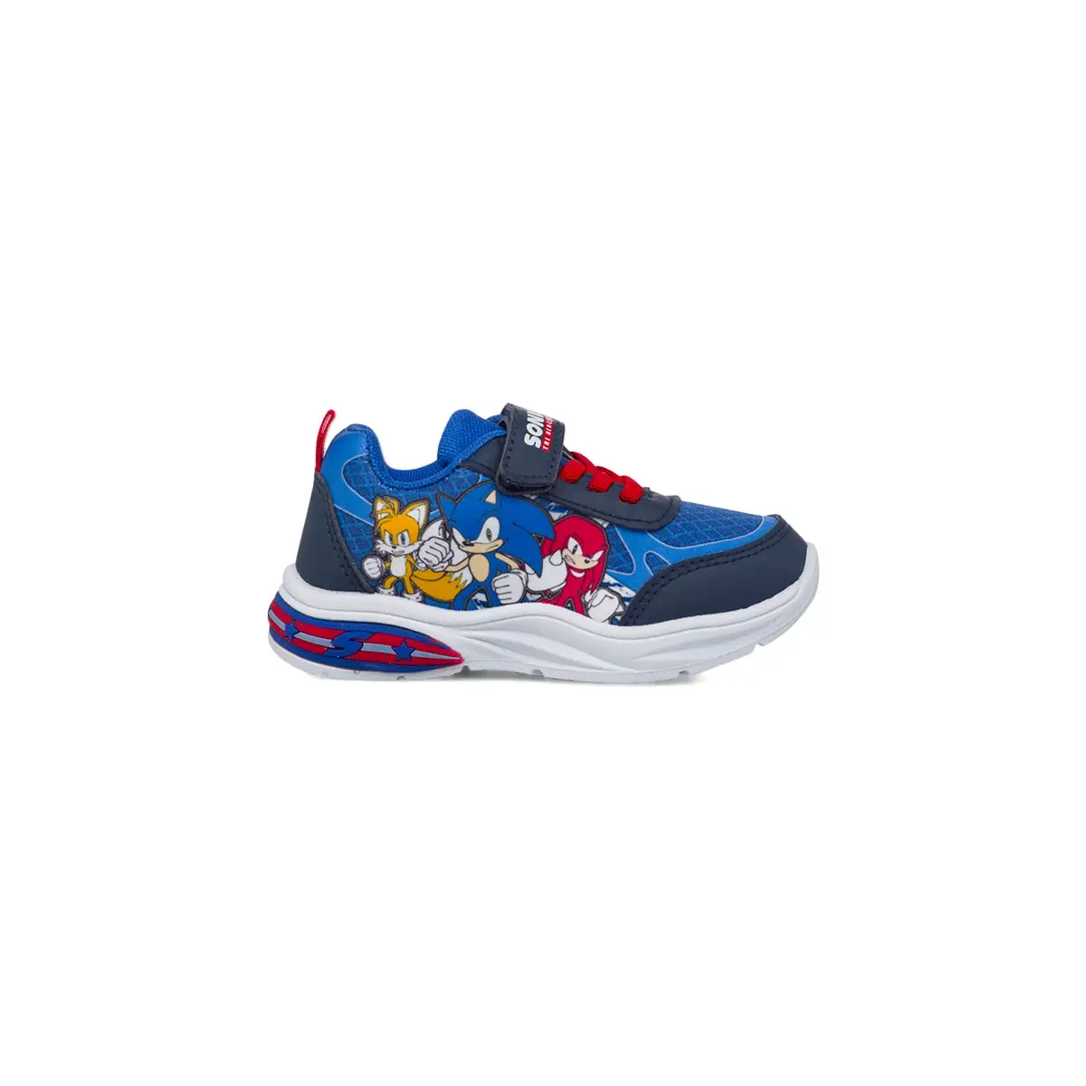 Sneakers blu da Bambino con luci nella tomaia e stampa Sonic