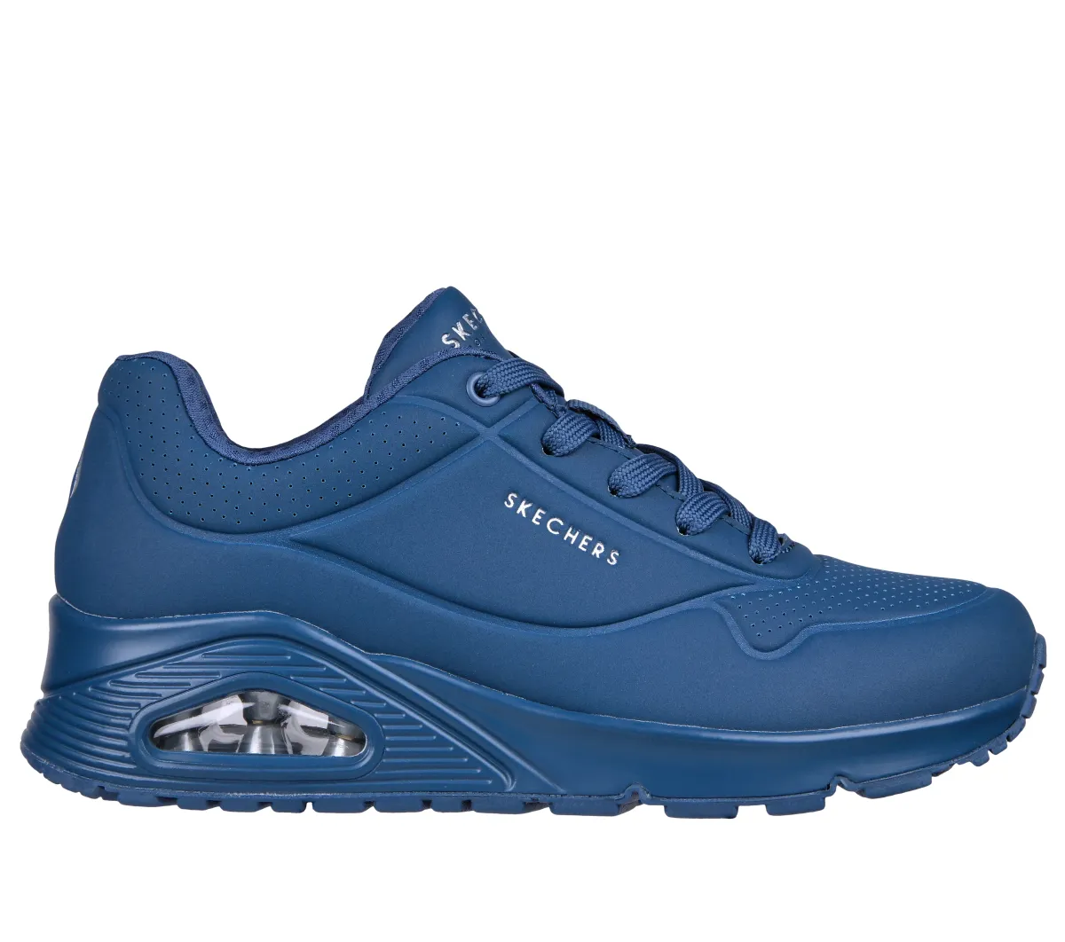 Sneakers blu da donna con suola ad aria Skechers Uno