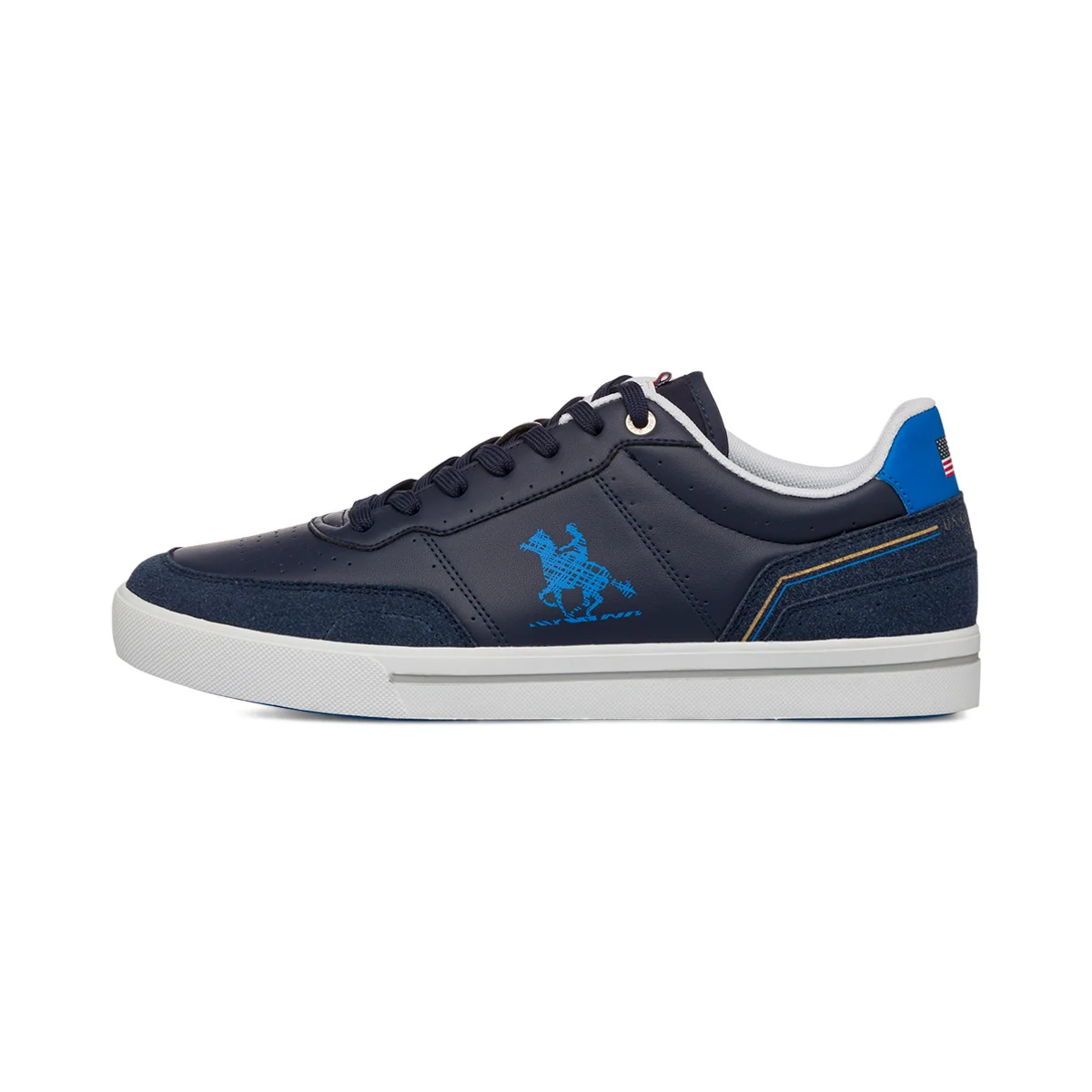 Sneakers blu da Uomo con dettagli effetto camoscio e logo laterale U.S. Grand Polo
