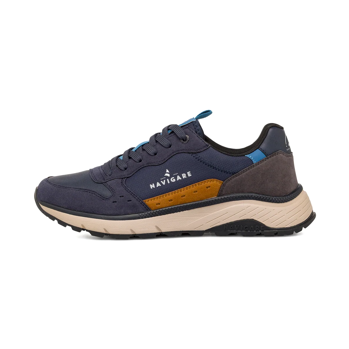 Sneakers blu da Uomo con dettagli effetto scamosciato Navigare