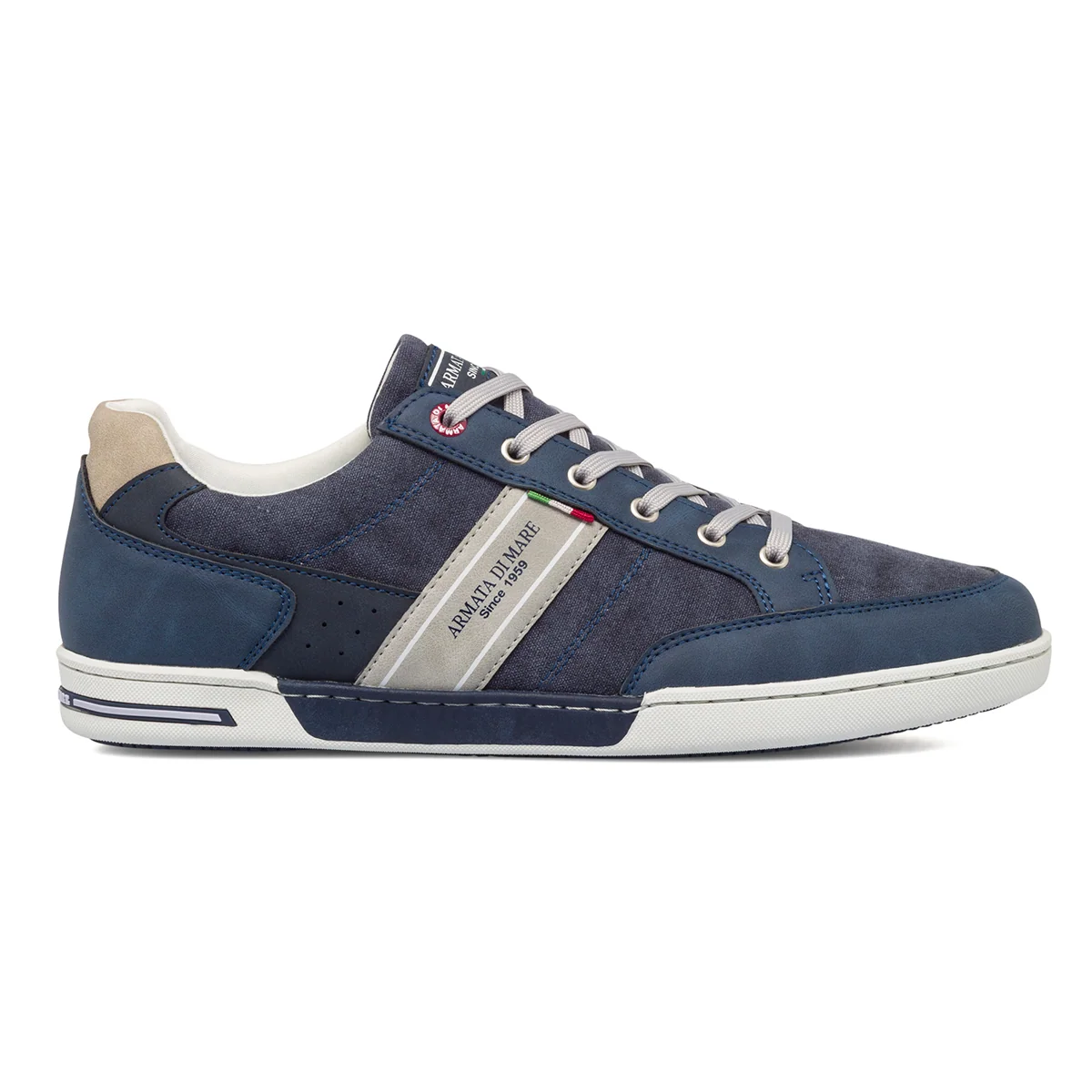 Sneakers blu da uomo con logo laterale Armata di Mare