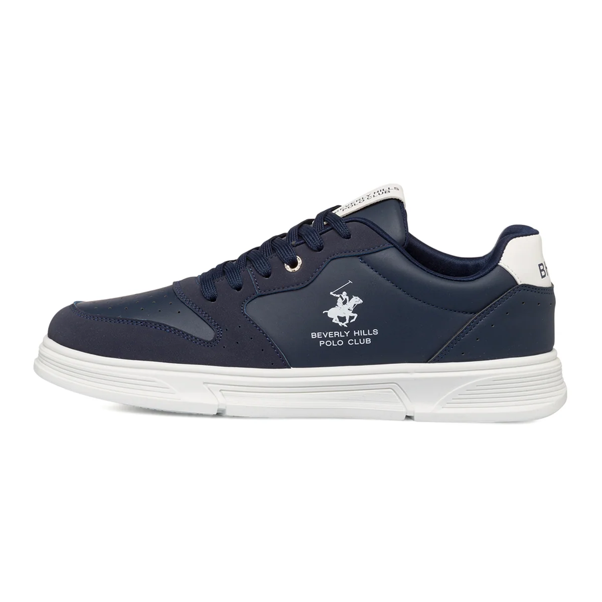 Sneakers blu da uomo con logo laterale Beverly Hills Polo Club