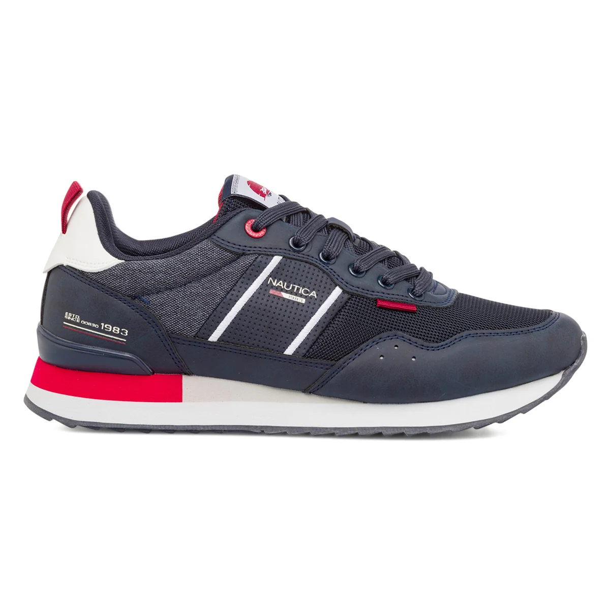 Sneakers blu da uomo effetto jeans con logo Kuga Nautica