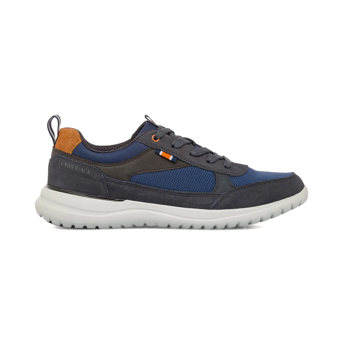 Sneakers blu da Uomo in Pelle con dettagli marroni Lumberjack