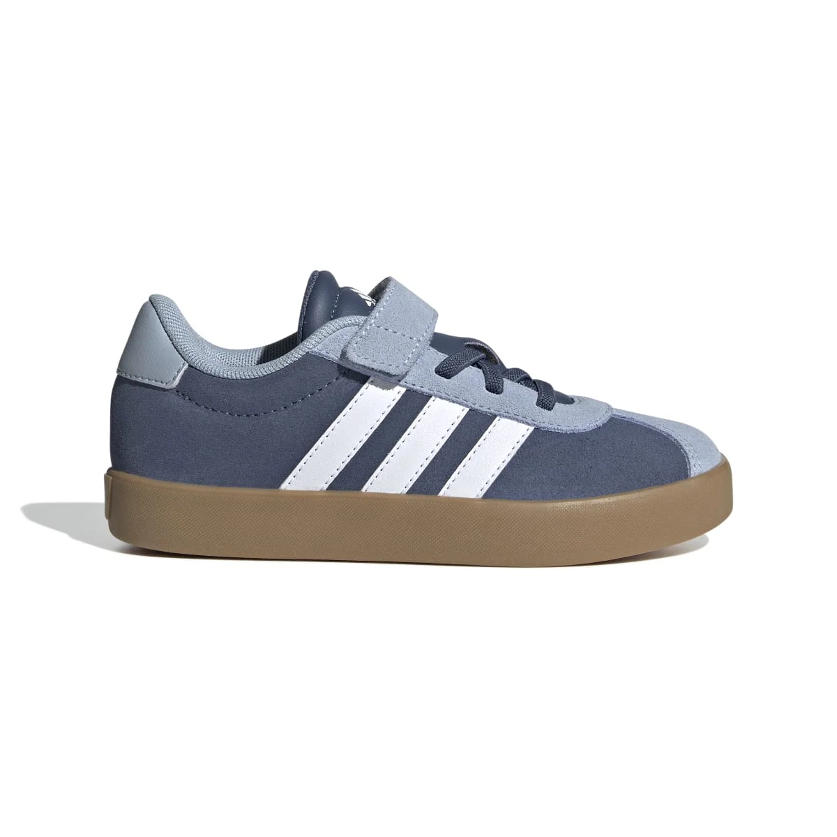 Sneakers blu e azzurre da bambino con strisce bianche adidas VL Court 3.0 EL C