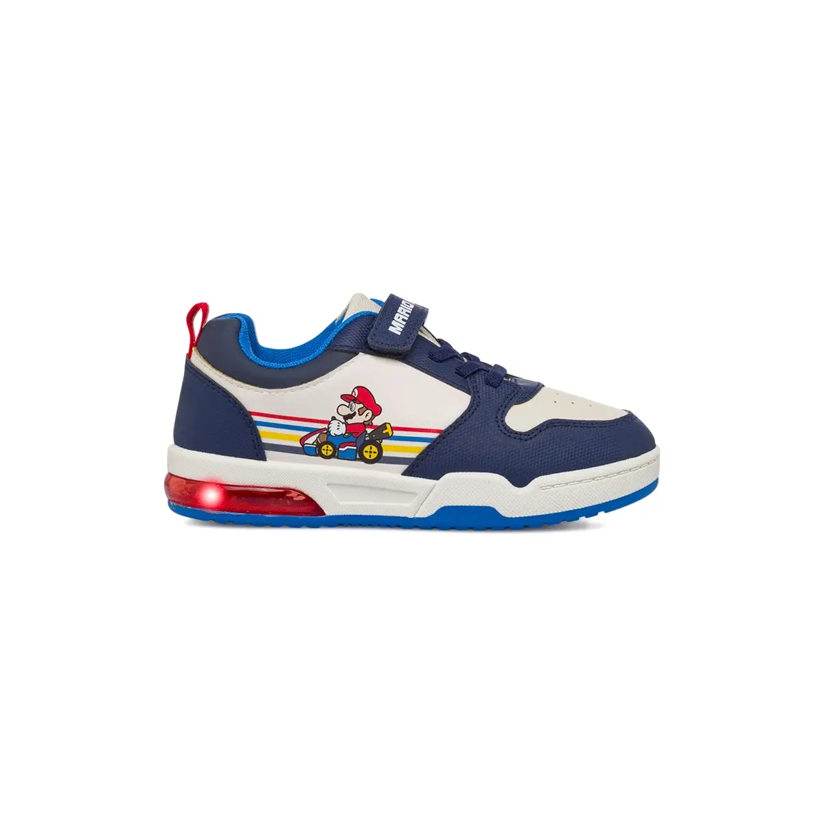 Sneakers blu e bianche da Bambino con luci nella suola Super Mario