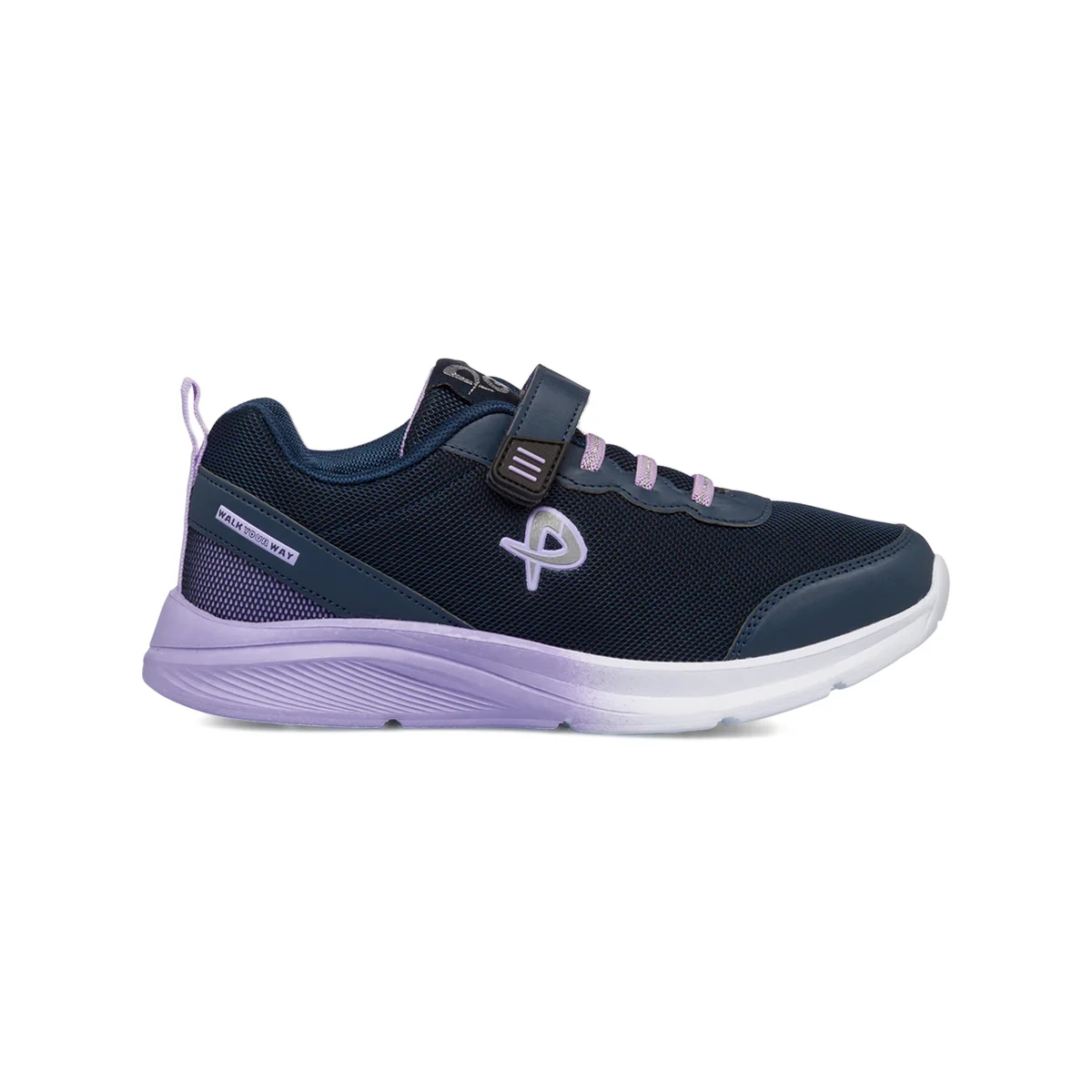 Sneakers blu e lilla da bambina con velcro e lacci P Go