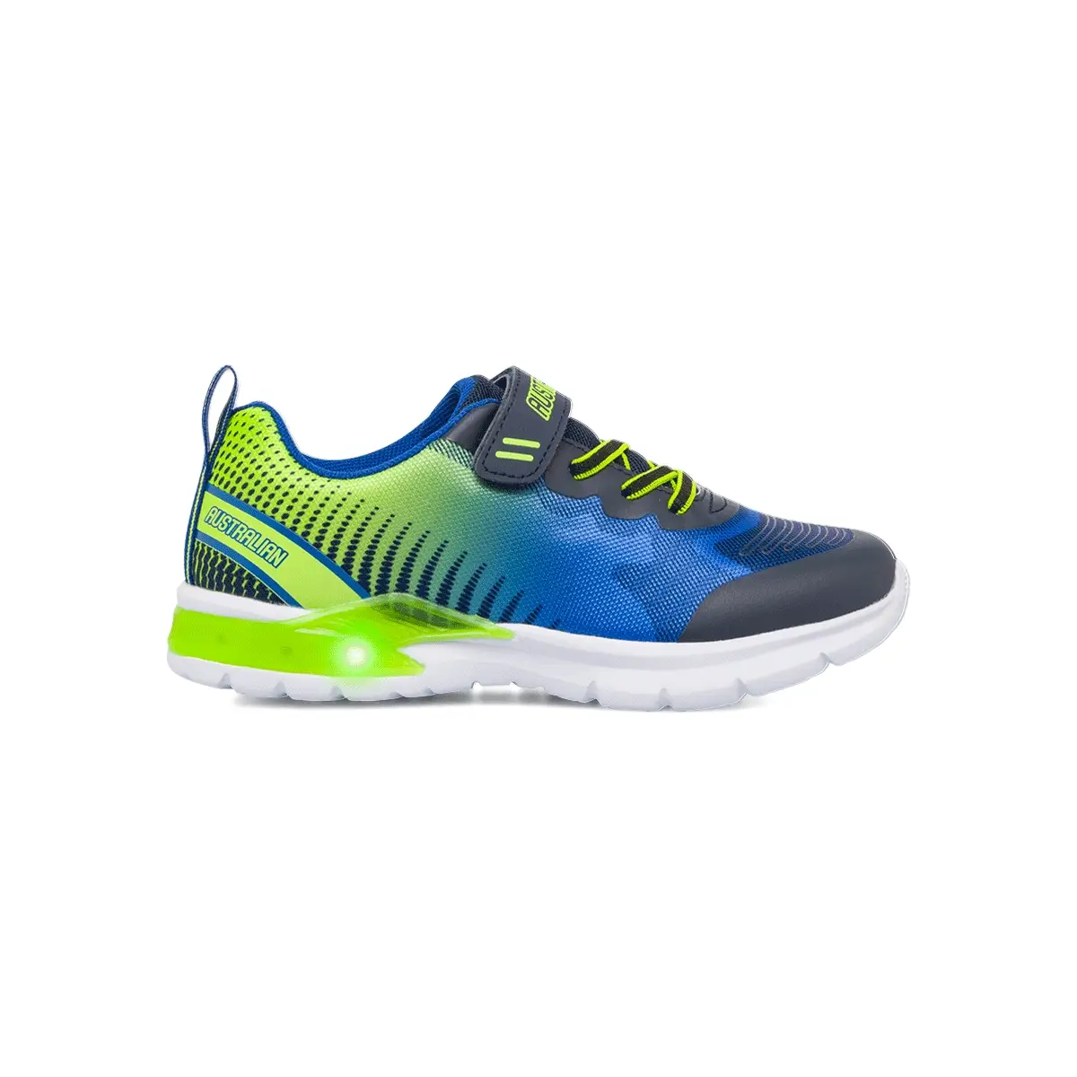 Sneakers blu e verdo da ragazzo Australian Flash II con luci