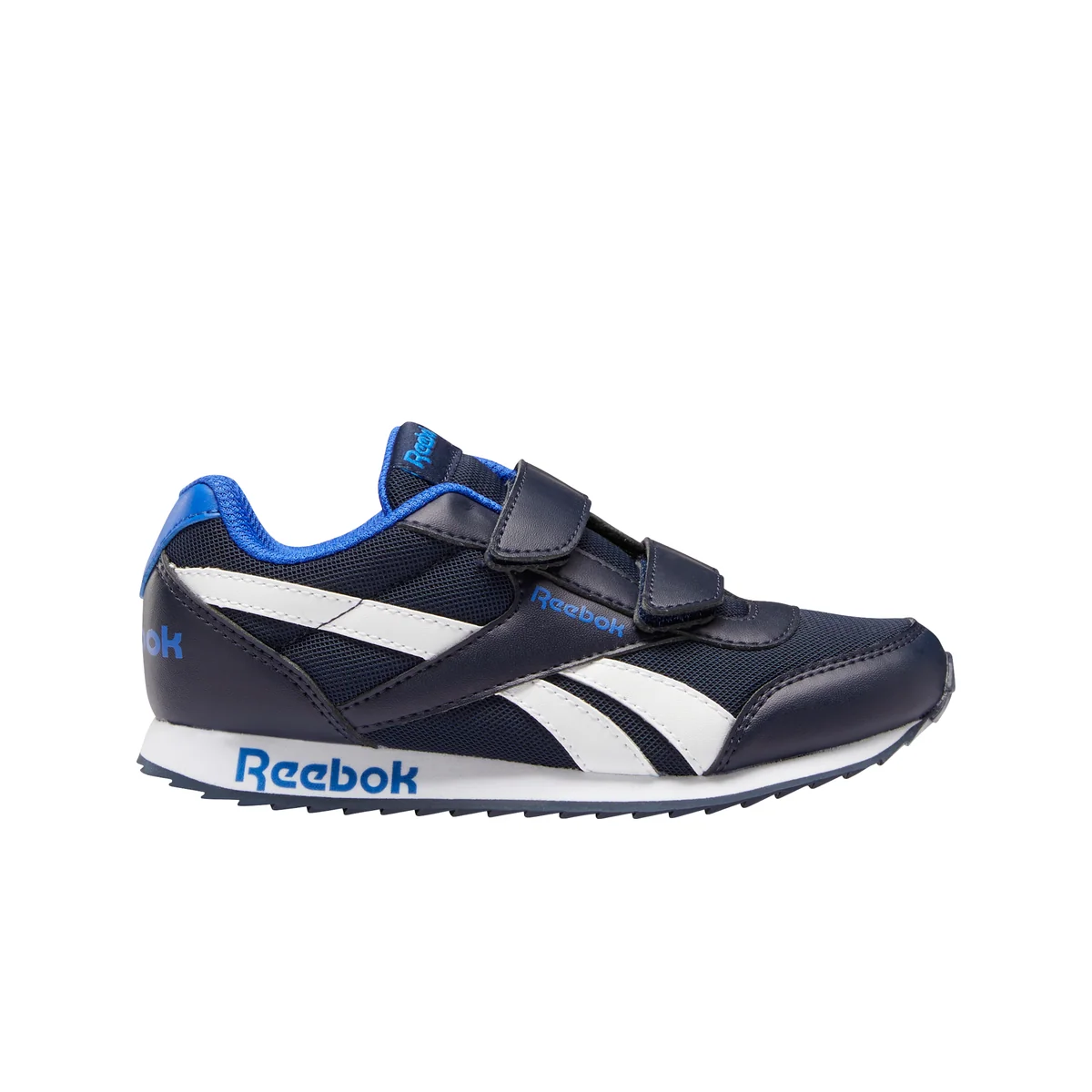 Sneakers blu in microfibra con strisce laterali a contrasto Reebok Royal Cljog 2 2V