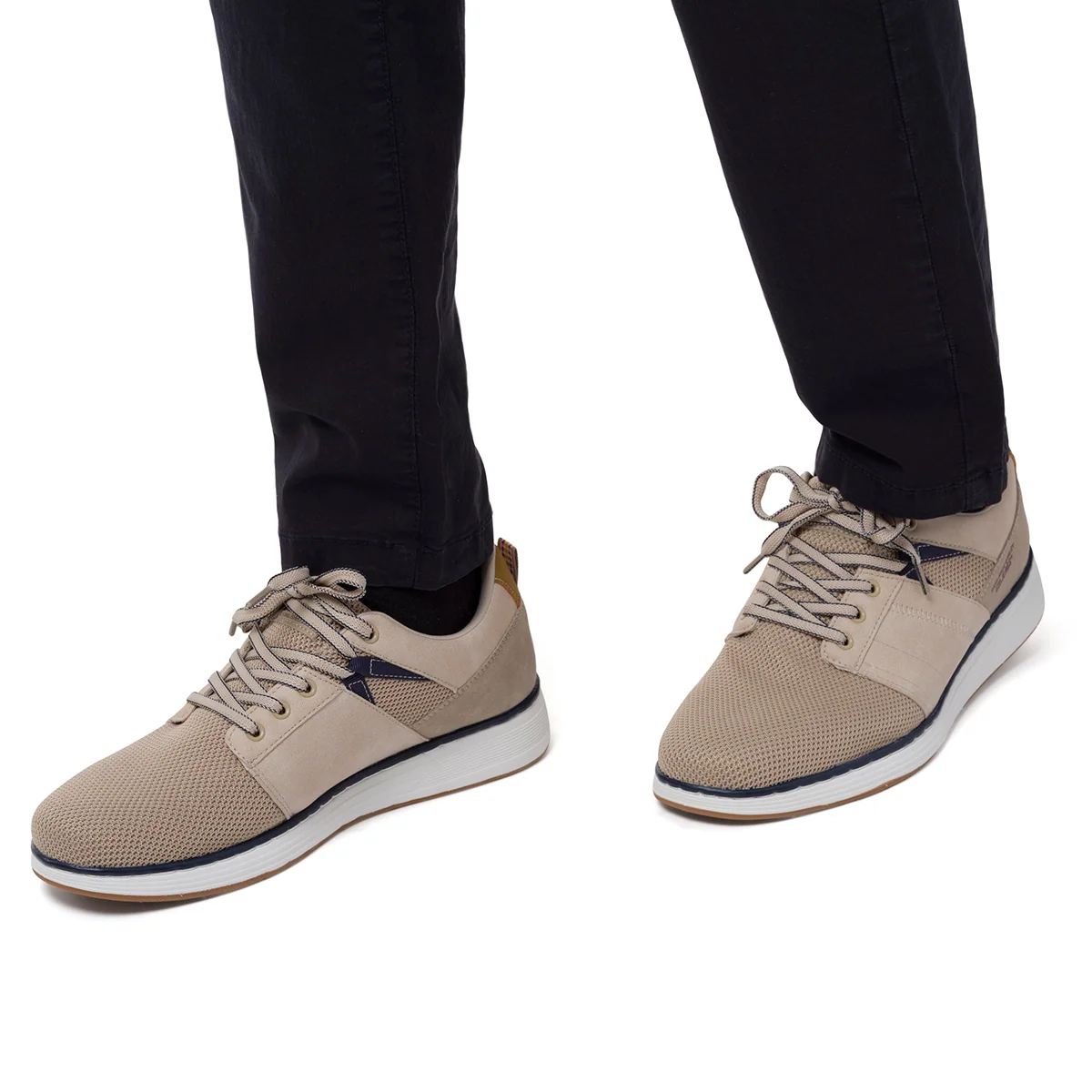 Sneakers casual beige in tessuto da Uomo Glams