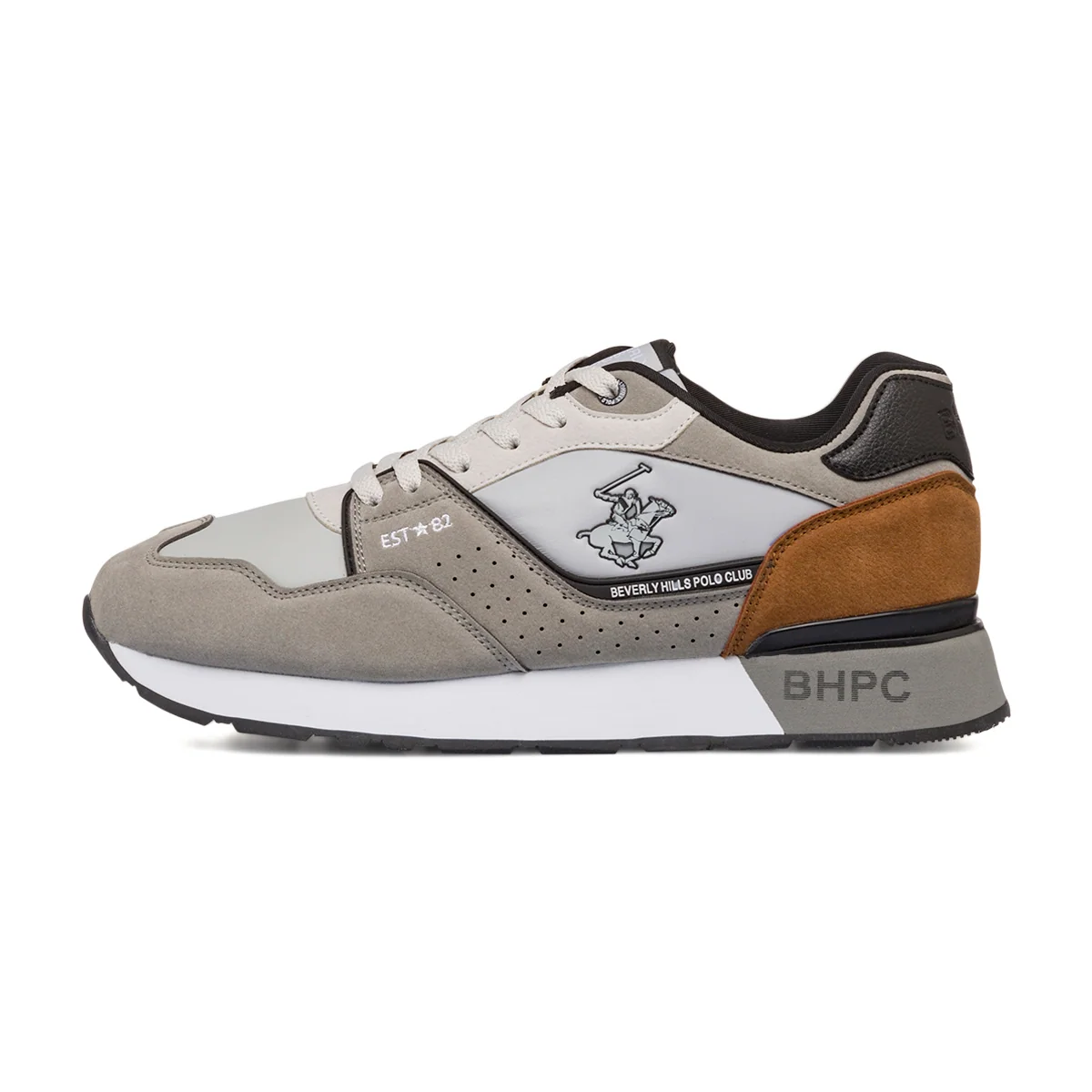Sneakers casual bianche e beige da uomo Beverly Hills Polo Club