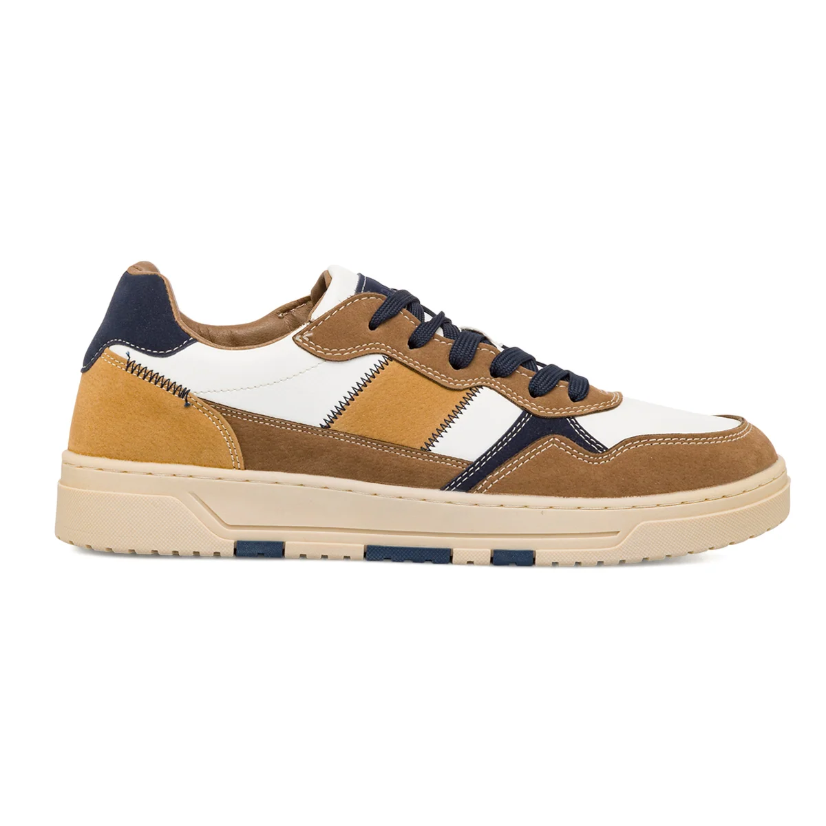 Sneakers casual bianche e marroni da uomo Gate 76