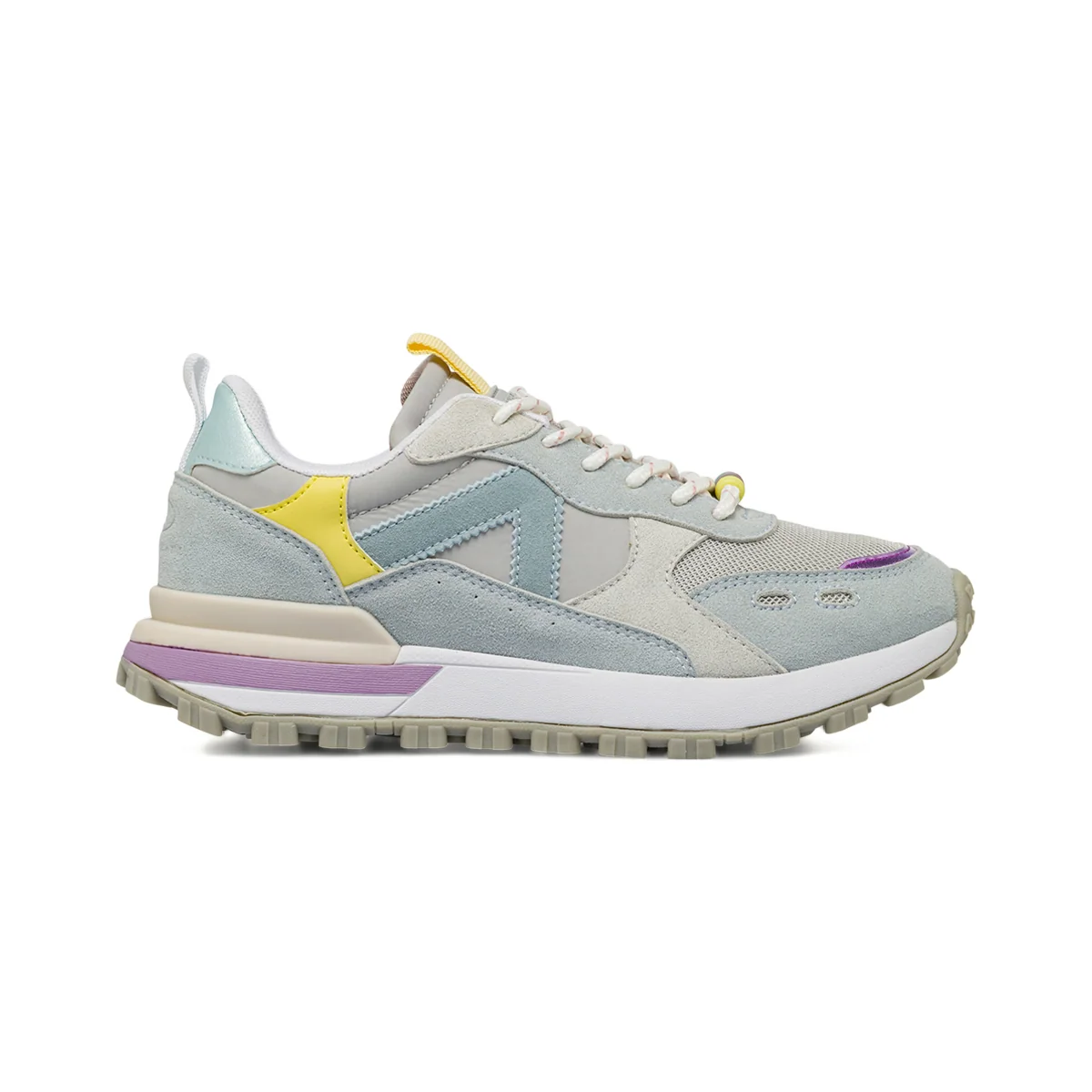 Sneakers casual da donna grigie Swish Jeans con perline decorative