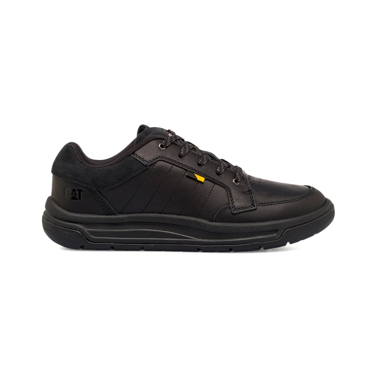 Sneakers casual da uomo nere Caterpillar in pelle con lacci
