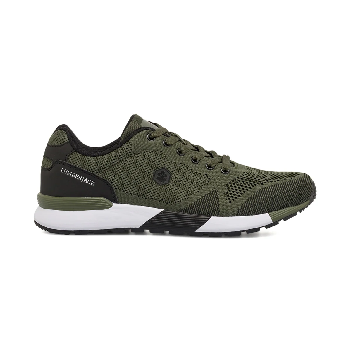 Sneakers casual da Uomo verde militare in tessuto mesh Lumberjack