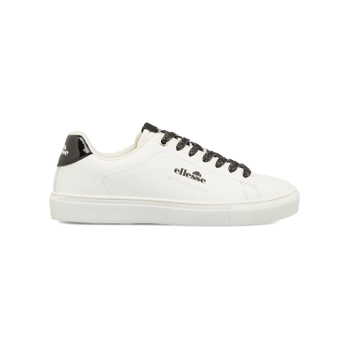 Sneakers casual Ellesse da Donna bianche con lacci neri glitter