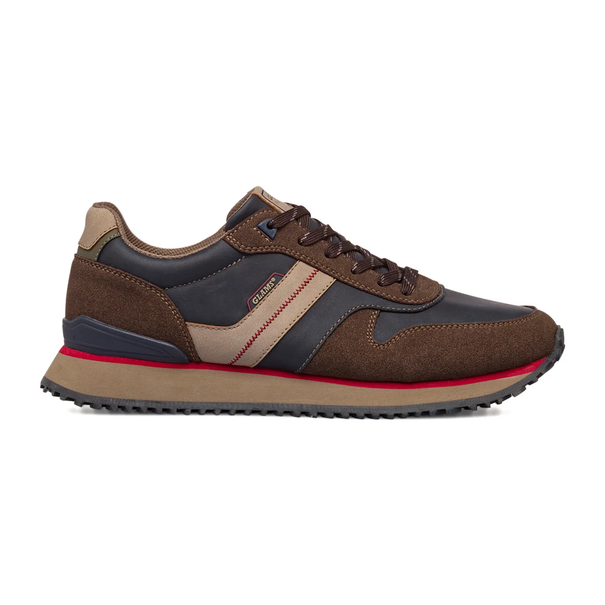 Sneakers casual marroni e blu da uomo Glams