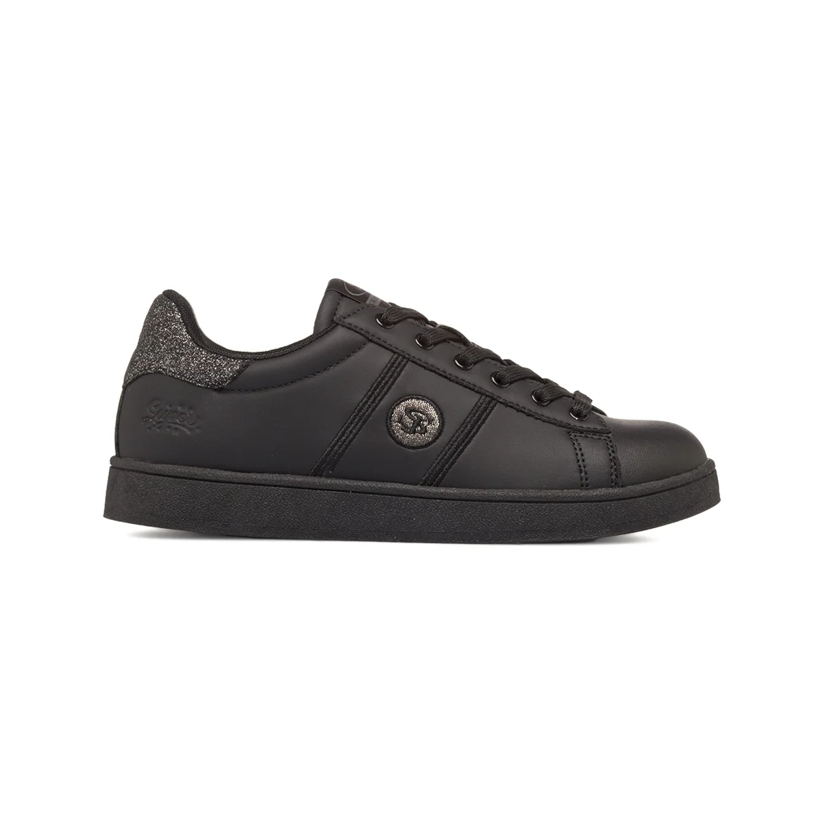 Sneakers casual nere da Donna con inserti glitter Swish Jeans