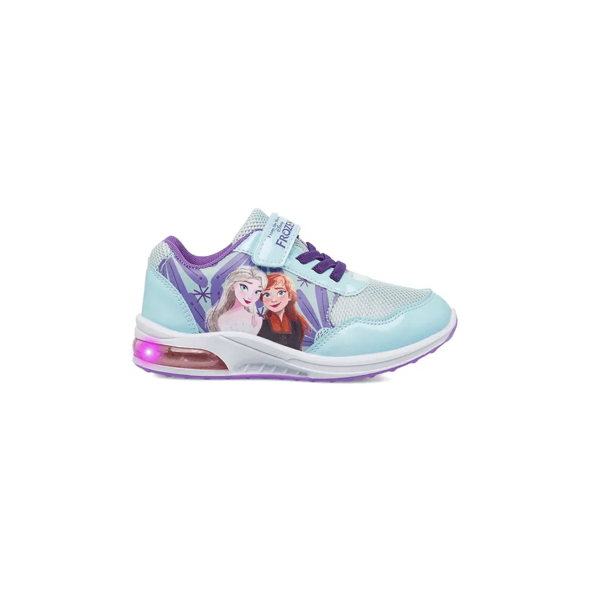 Sneakers da Bambina Azzurre con stampa e Luci nella Suola Frozen