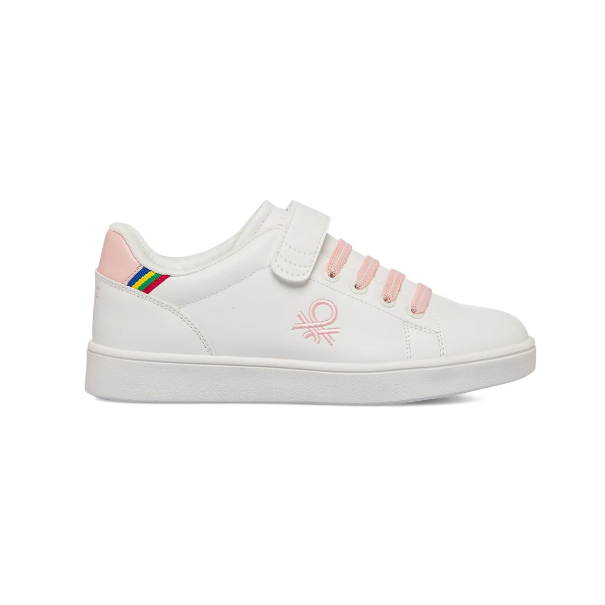 Sneakers da bambina bianche con dettagli rosa Benetton Penn LTX