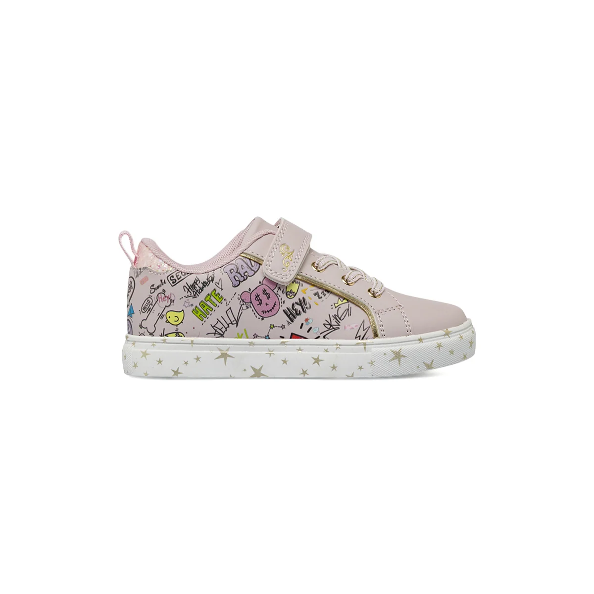 Sneakers da bambina rosa con stampa graffiti Dieci Baci