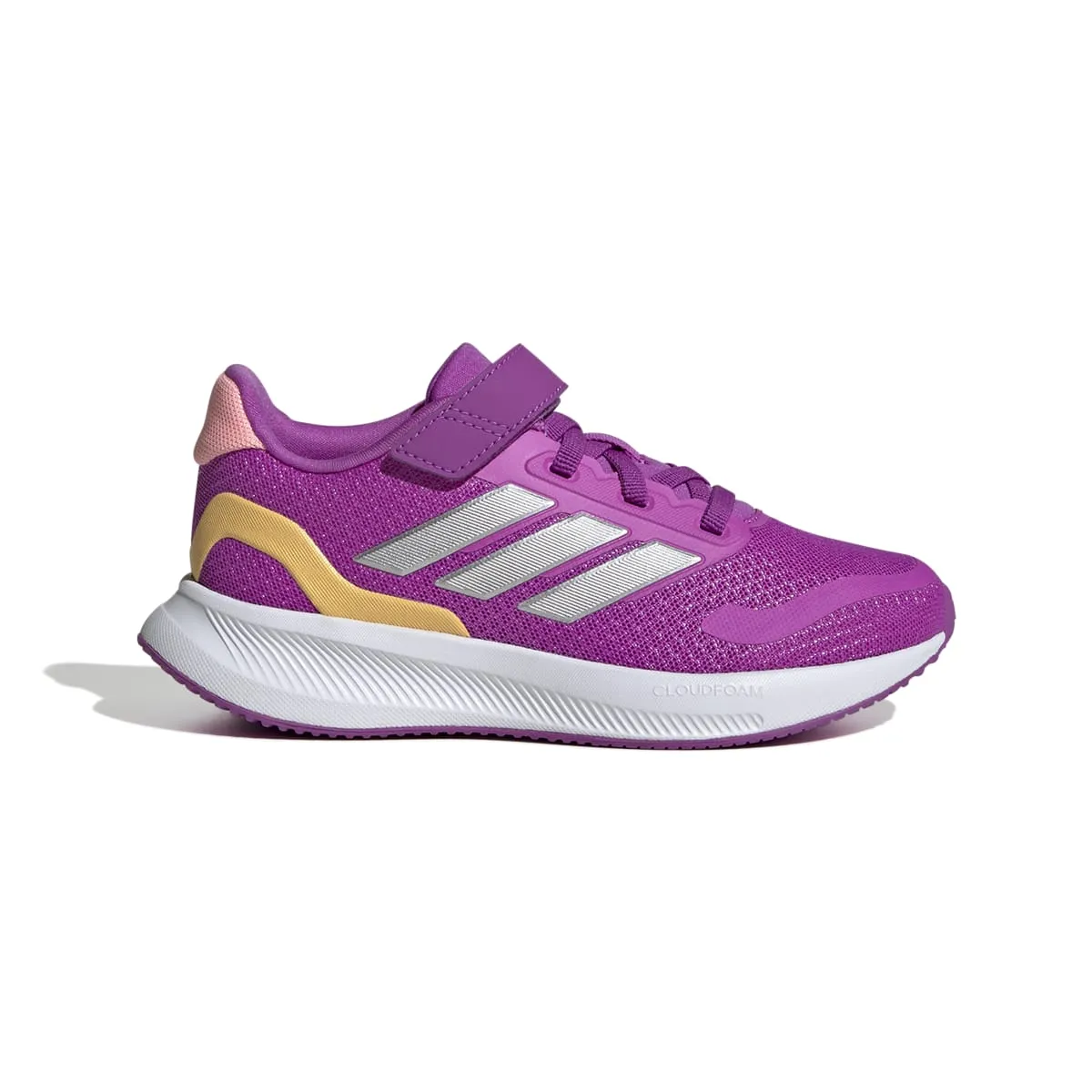 Sneakers da bambina viola con dettagli arancioni e logo adidas Runfalcon 5
