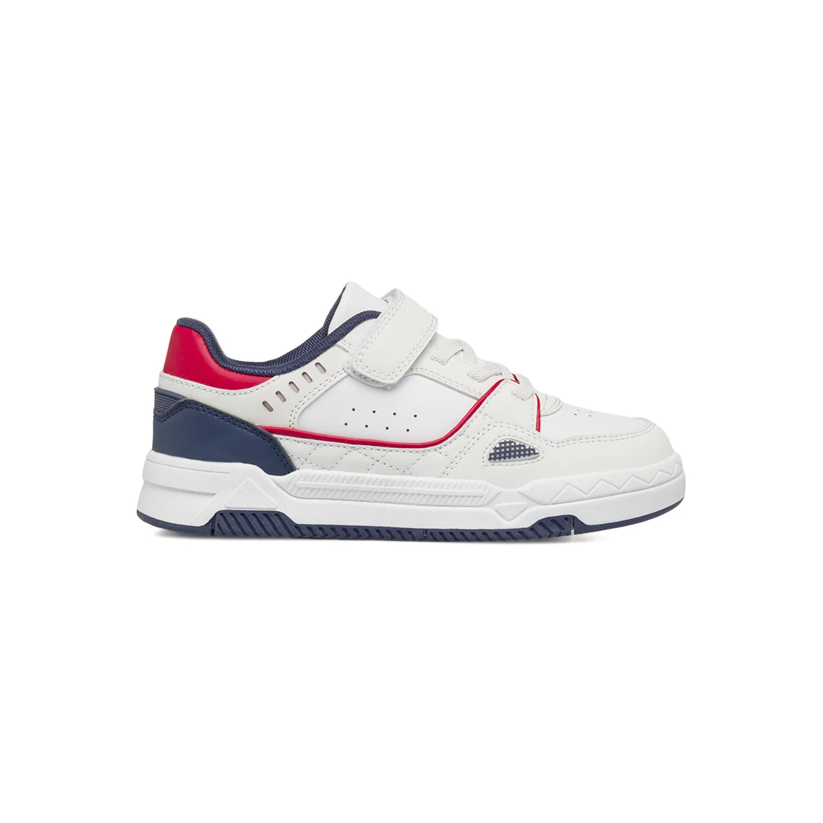 Sneakers da bambino bianche Space Boy con dettagli blu e rossi