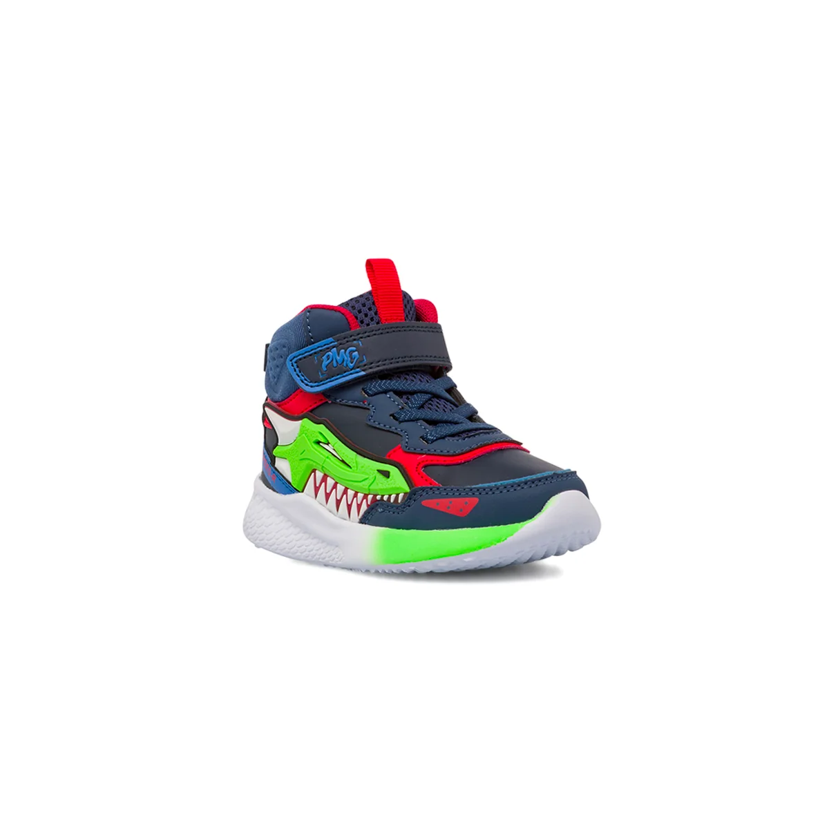 Sneakers da bambino blu con applicazione a squalo e chiusura a strappo Primigi