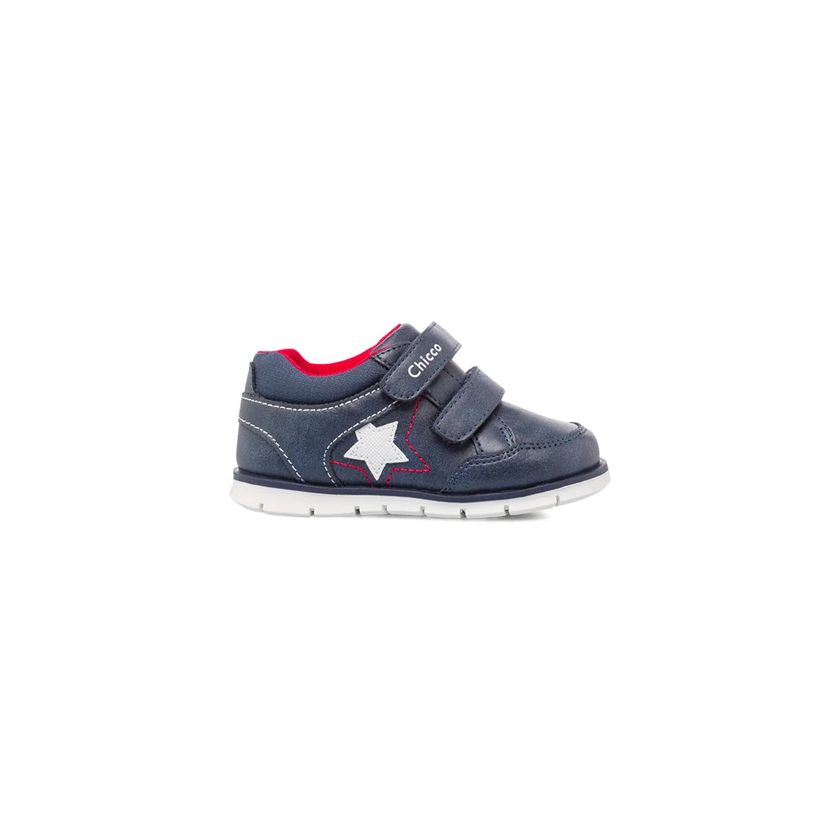 Sneakers da bambino blu con stella e chiusura a strappo in velcro Chicco