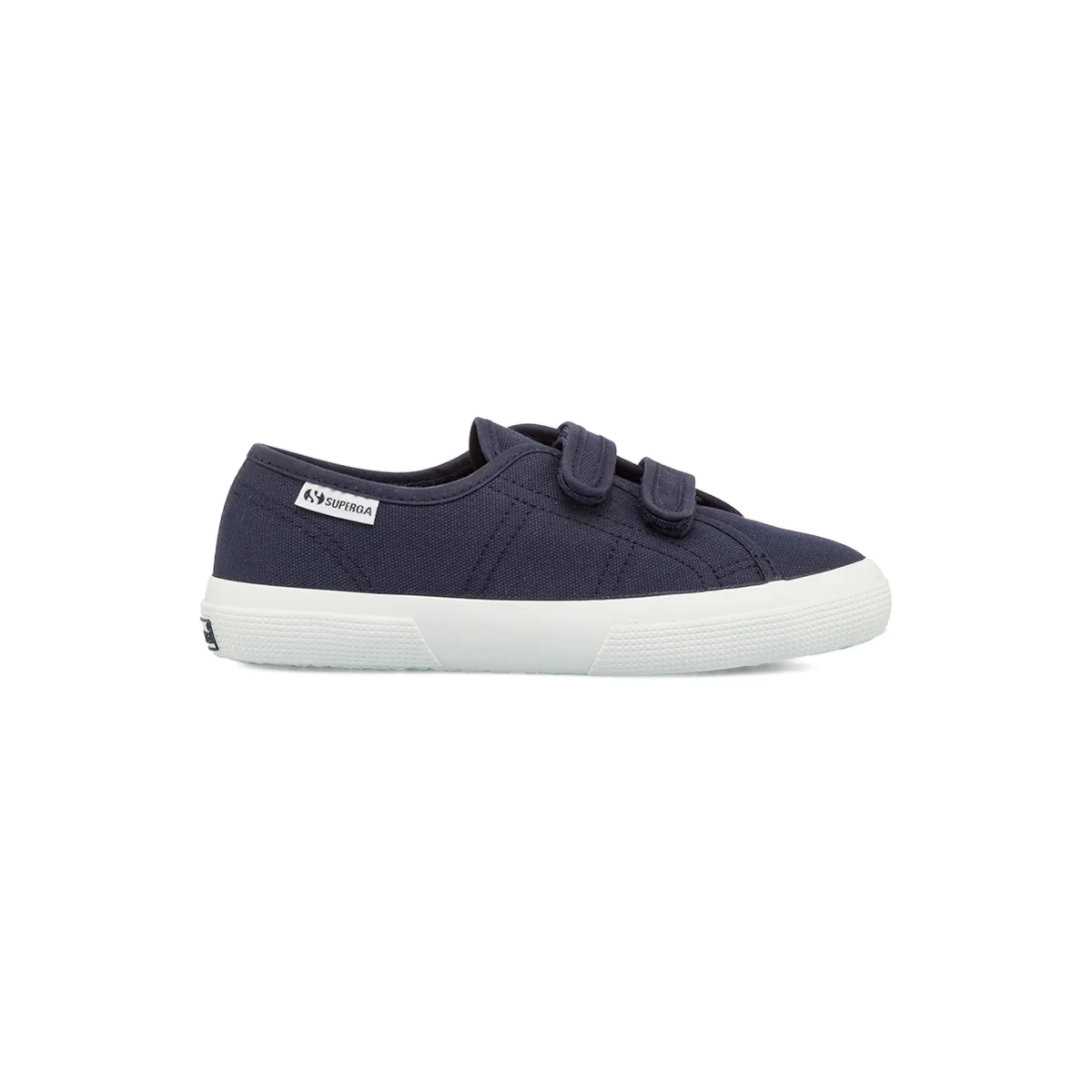 Sneakers da Bambino blu in tessuto con doppio strappo Superga