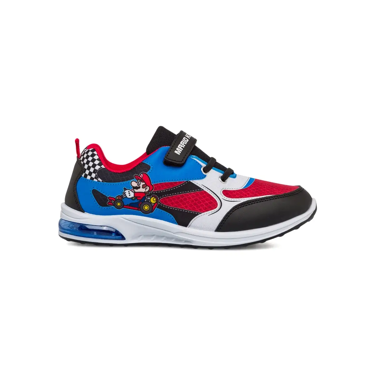 Sneakers da bambino multicolore con luci nella suola e stampa Super Mario