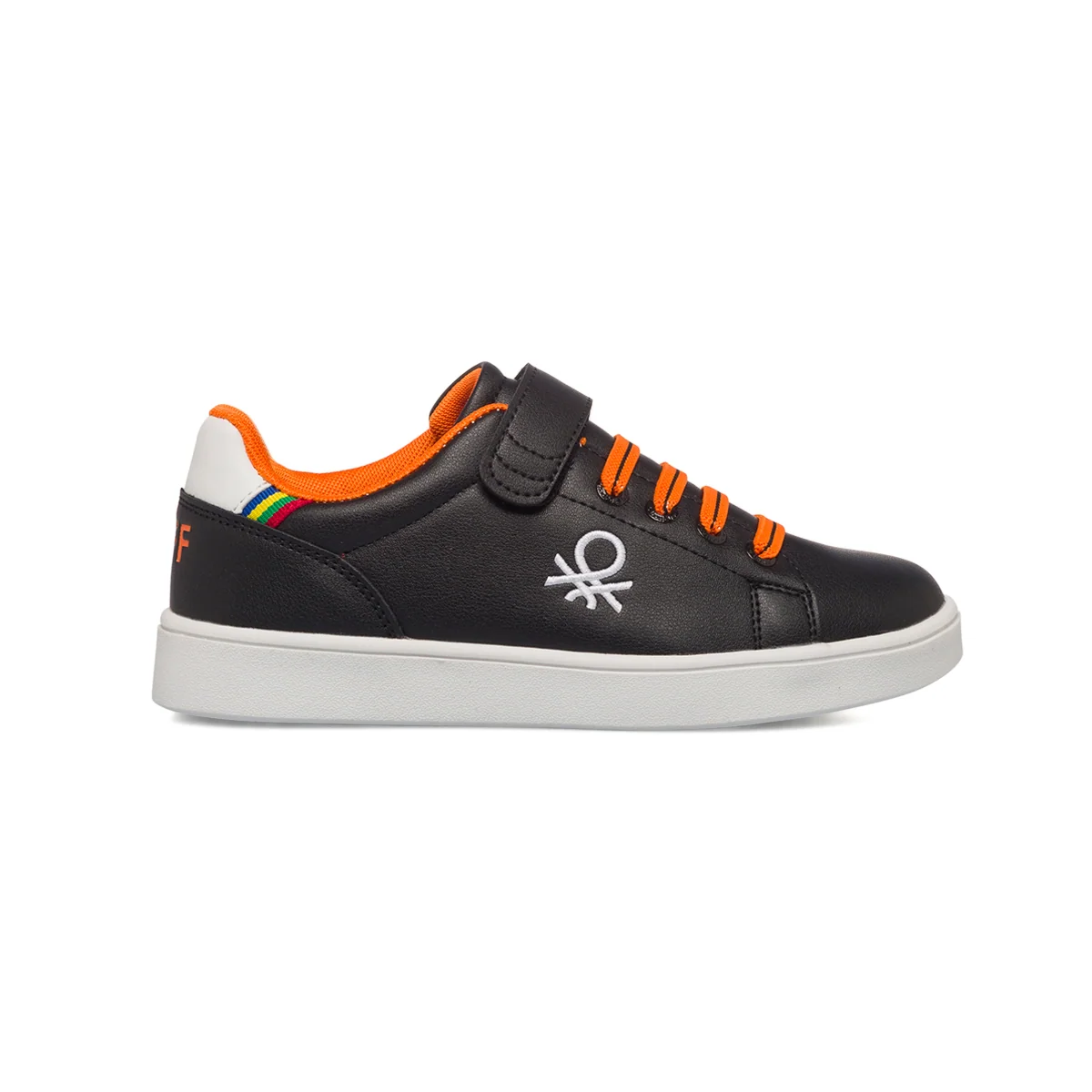 Sneakers da bambino nere con dettagli arancioni Benetton Penn LTX