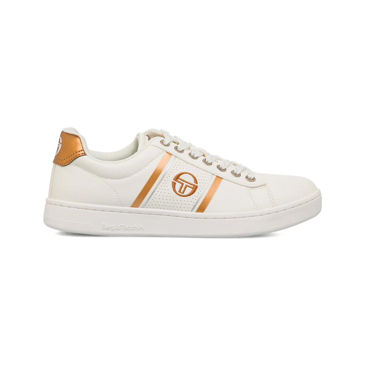 Sneakers da donna bianche con dettagli bronzo Sergio Tacchini